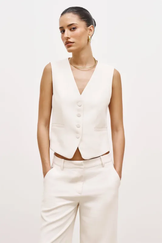 Effortless Waistcoat - Cream sold by Because of Alice