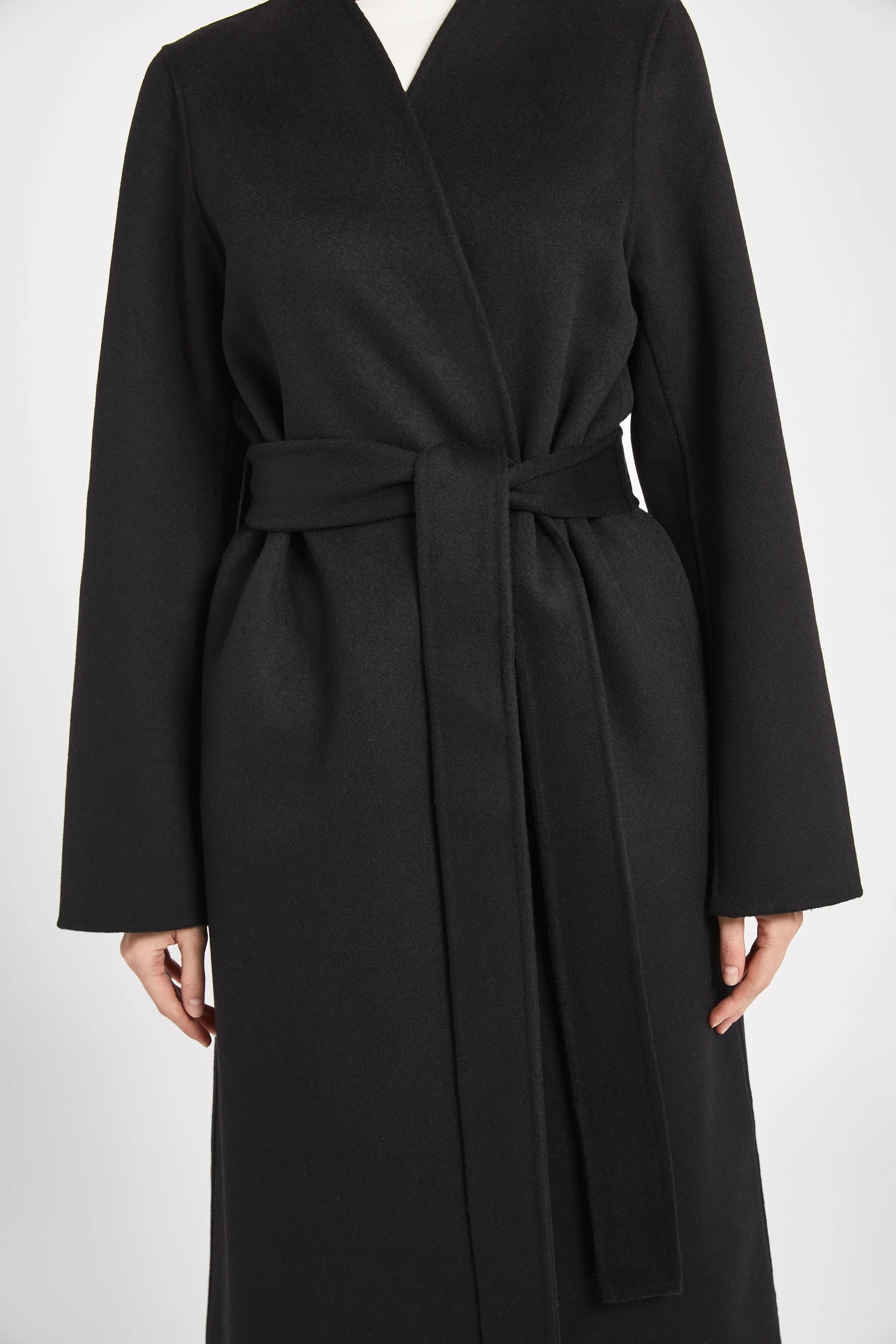Double Faced Wool Cocoon Coat - Black sold by Because of Alice product image thumbnail 5