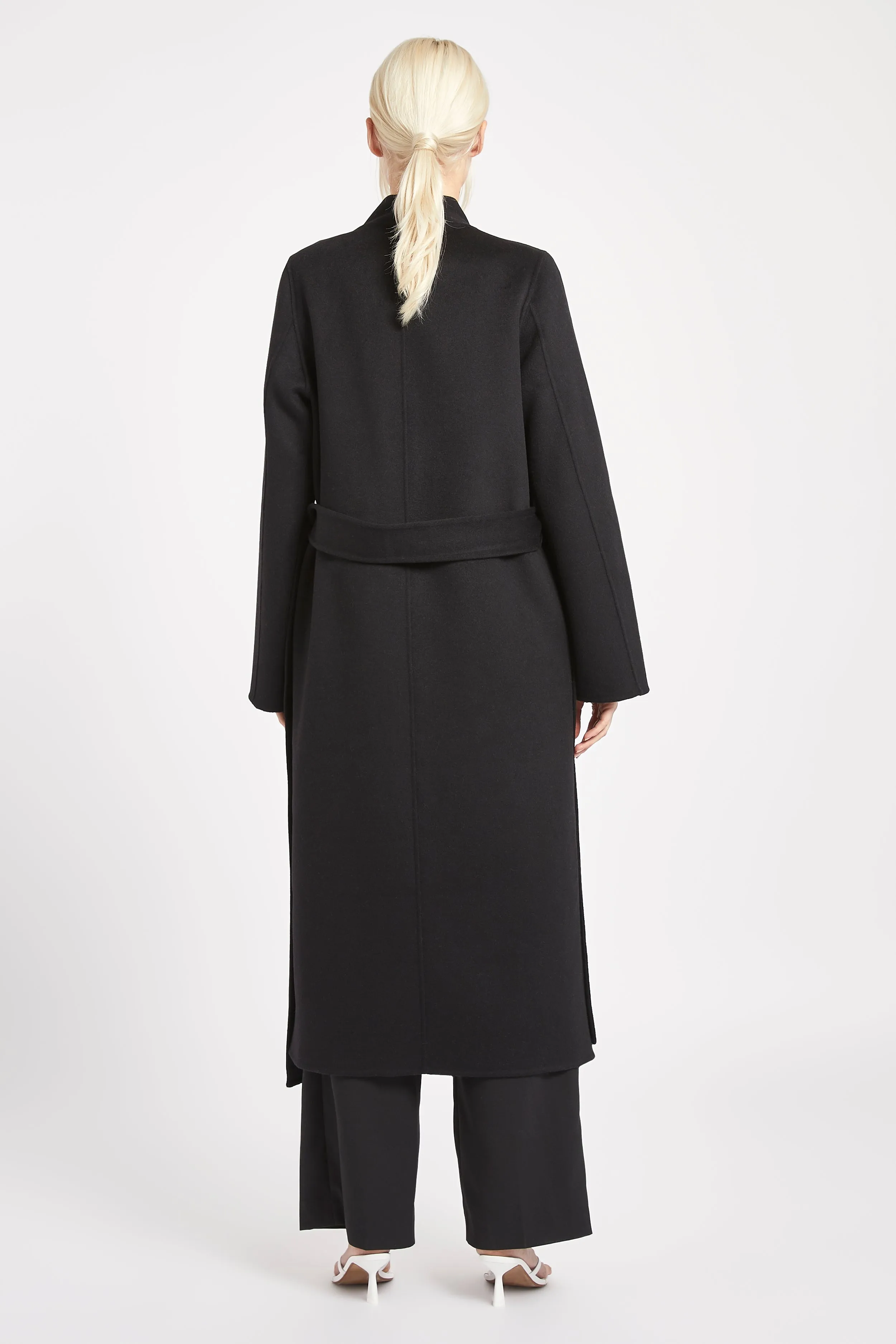 Double Faced Wool Cocoon Coat - Black sold by Because of Alice product image thumbnail 2