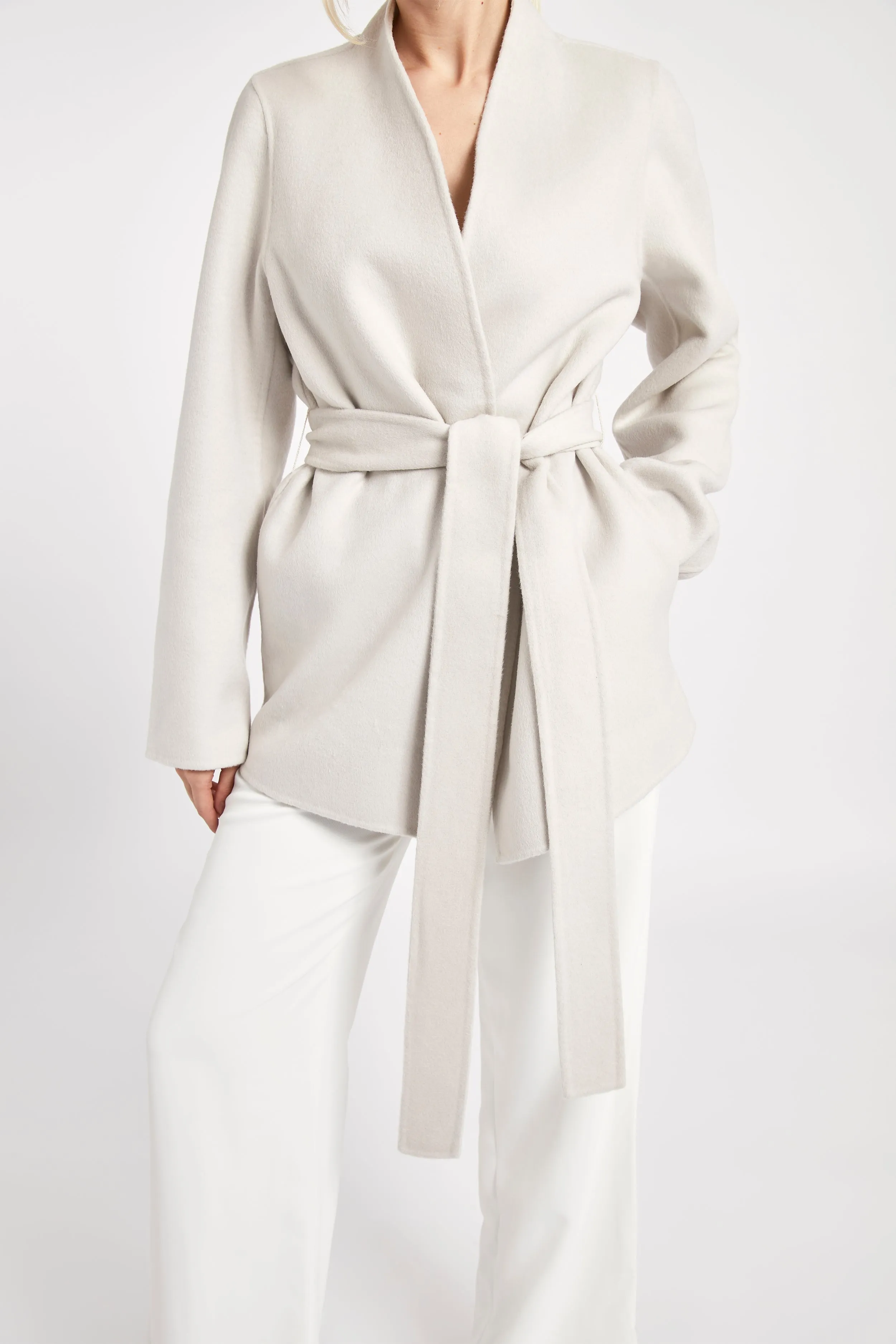 Double Faced Wool Cocoon Short Coat - Ecru sold by Because of Alice product image thumbnail 5