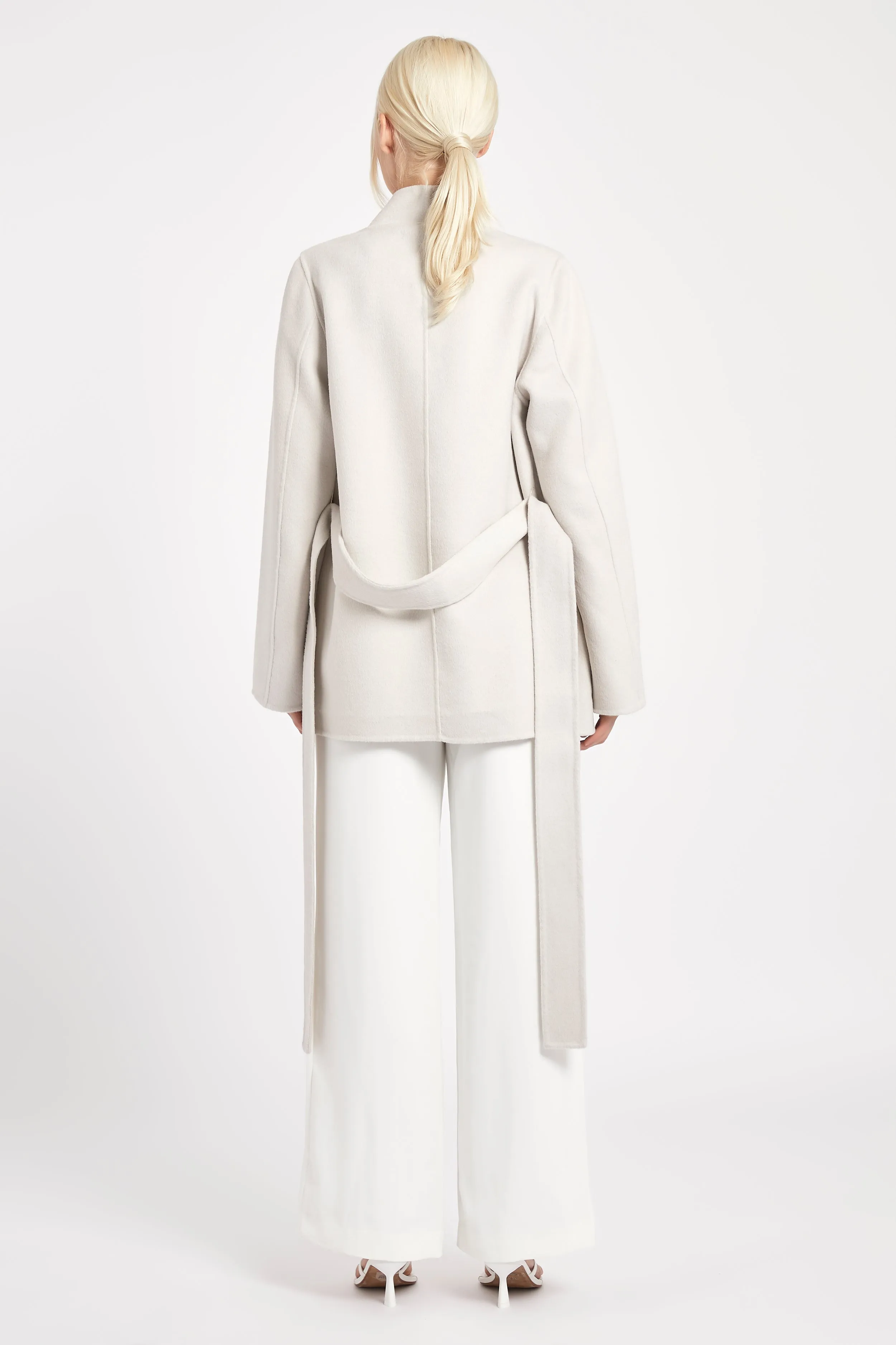 Double Faced Wool Cocoon Short Coat - Ecru sold by Because of Alice product image thumbnail 2