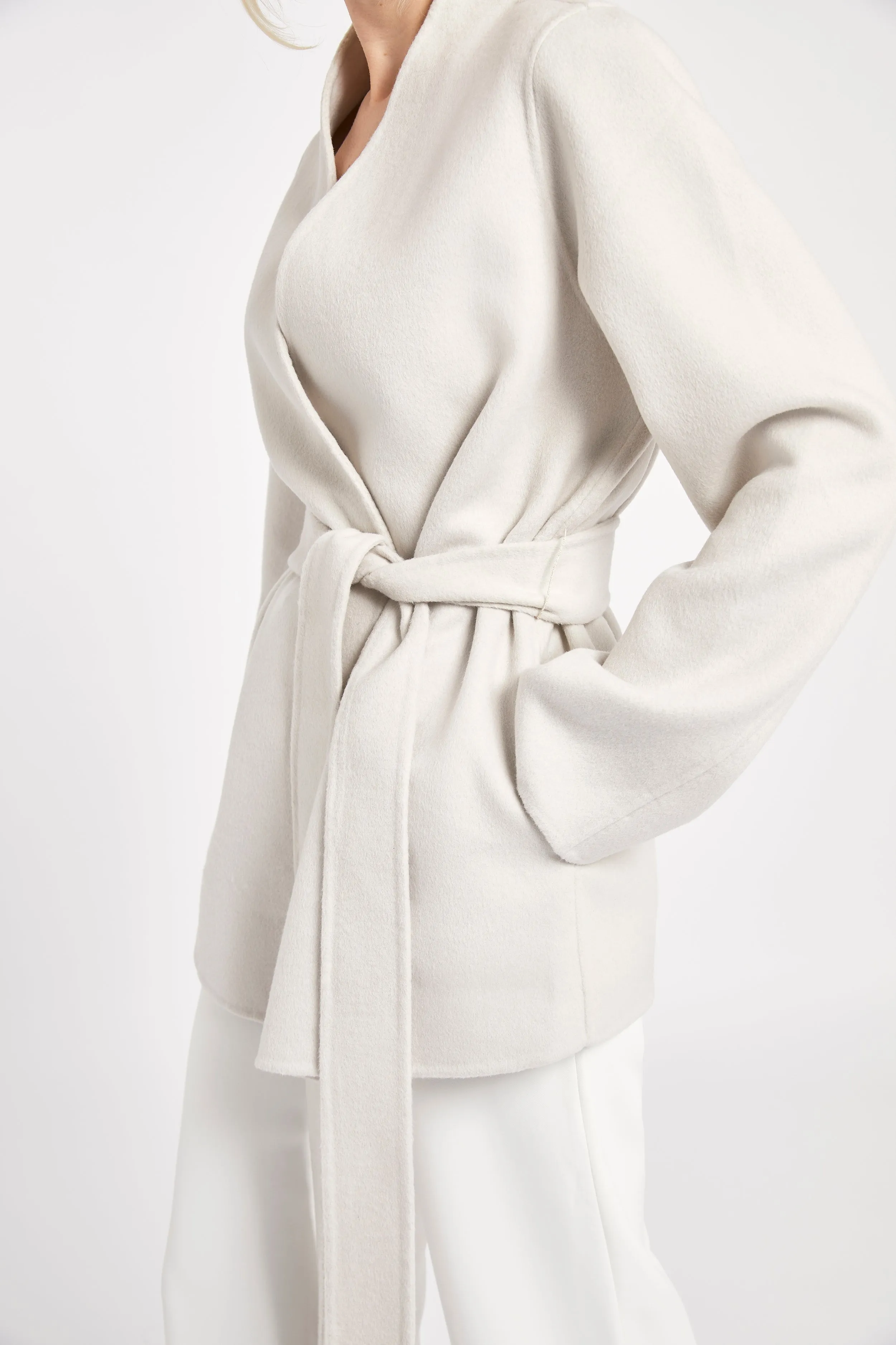 Double Faced Wool Cocoon Short Coat - Ecru sold by Because of Alice product image thumbnail 4