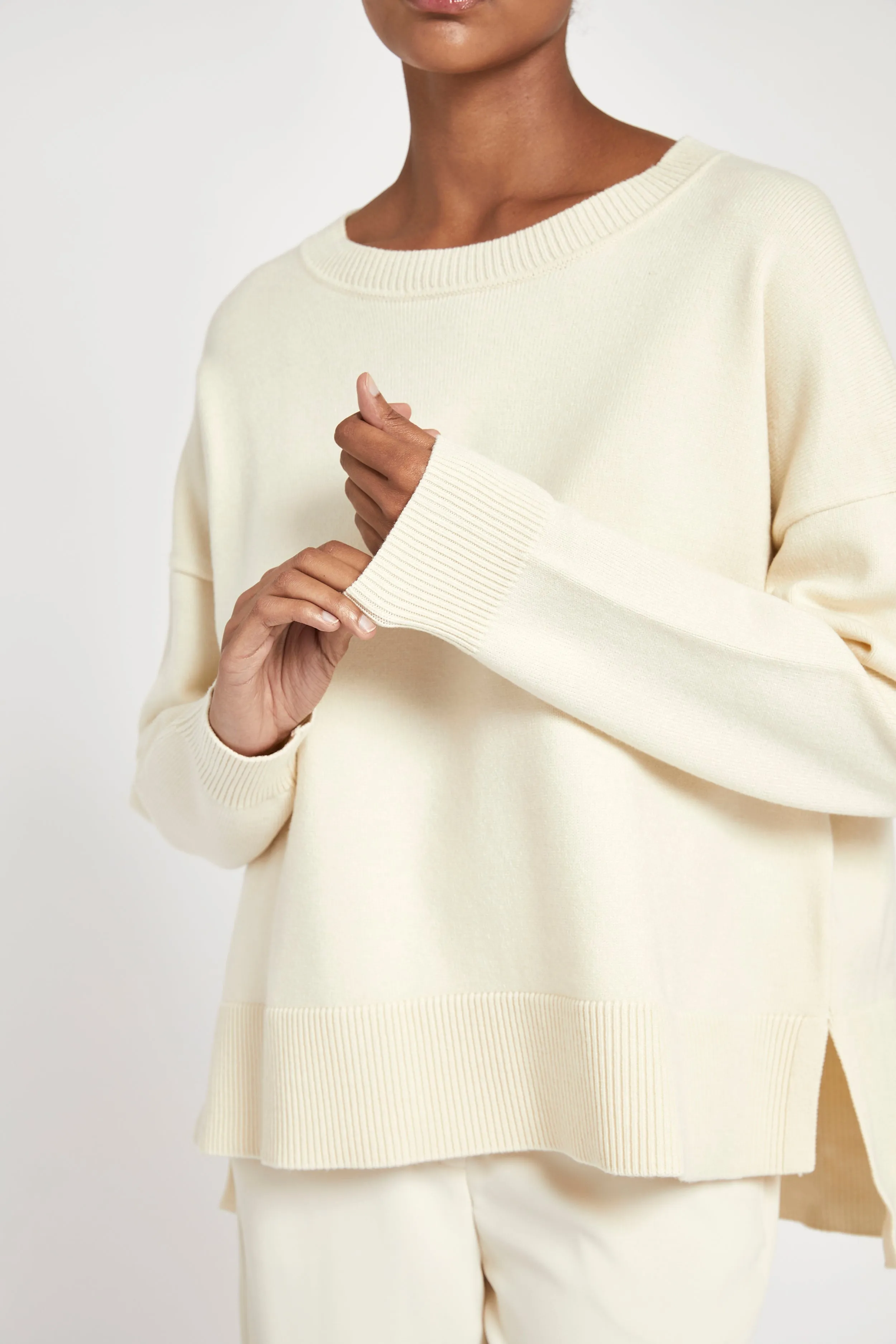 Relaxed Dropped Shoulder Jumper - Cream sold by Because of Alice product image thumbnail 4