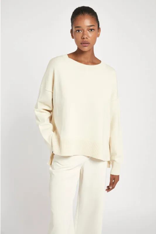Relaxed Dropped Shoulder Jumper - Cream sold by Because of Alice