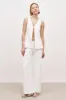 Draped Mid Rise Trousers - White sold by Because of Alice