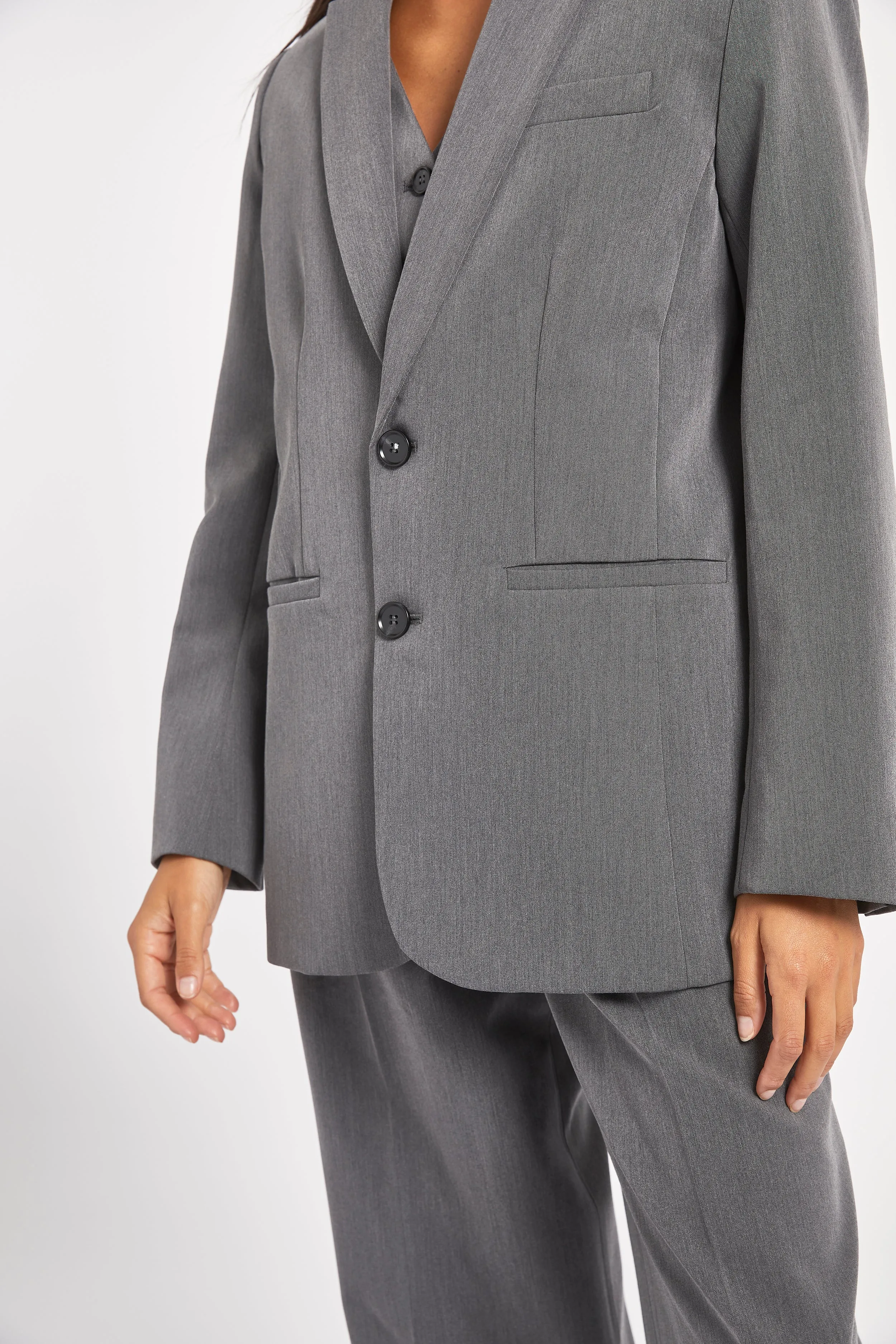 Oversized Dad Blazer - Grey Marl sold by Because of Alice product image thumbnail 5
