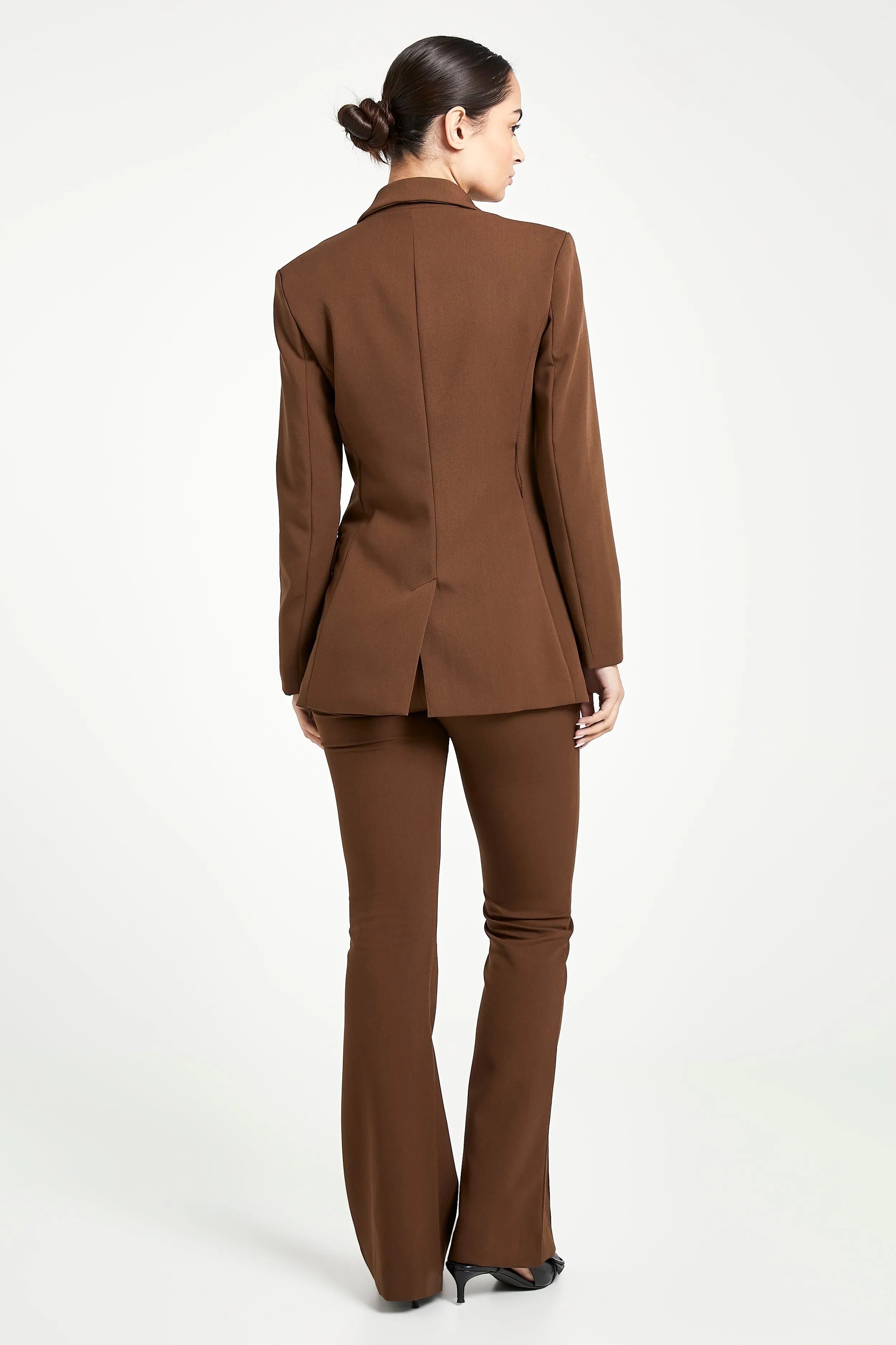 Classic Blazer With Belt - Chocolate sold by Because of Alice product image thumbnail 3