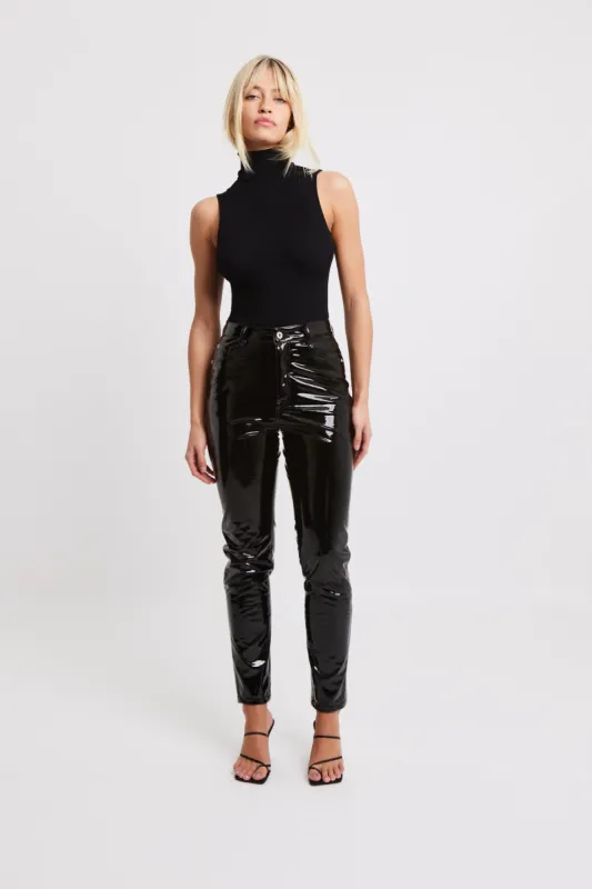Vinyl Mom Trousers - Black sold by Because of Alice