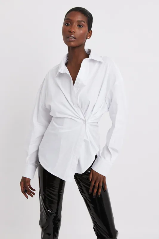 Oversized Asymmetric Shirt - White sold by Because of Alice