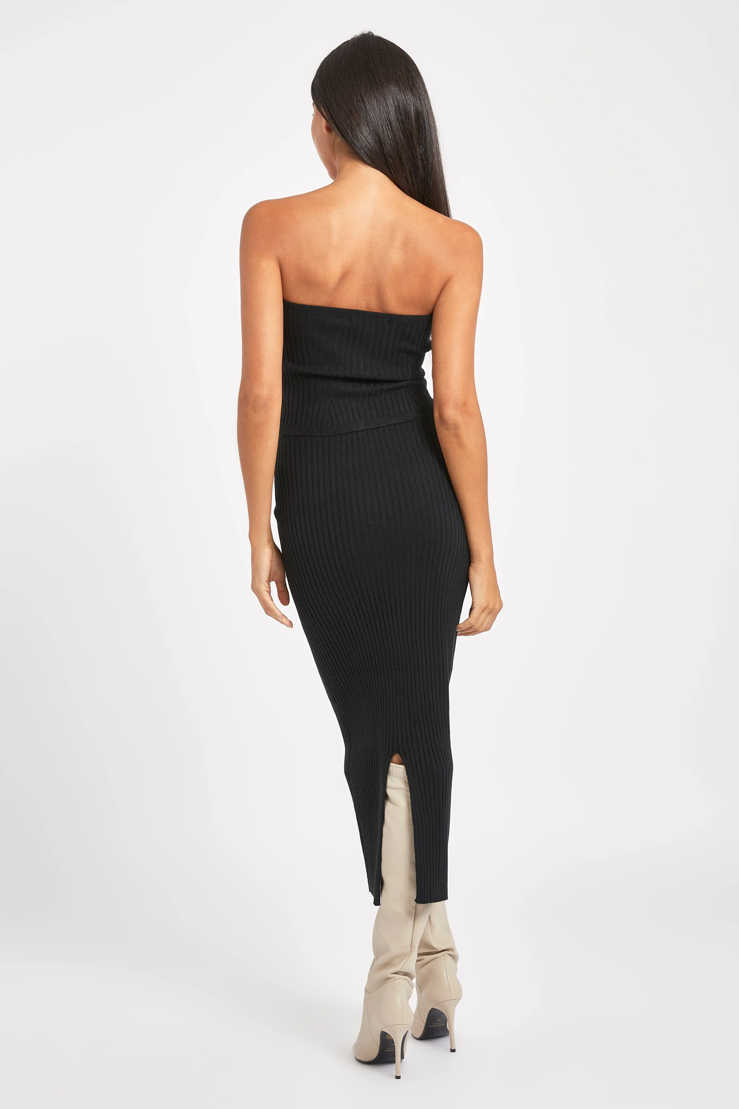 Ribbed Knit Midi Skirt - Black sold by Because of Alice product image thumbnail 2