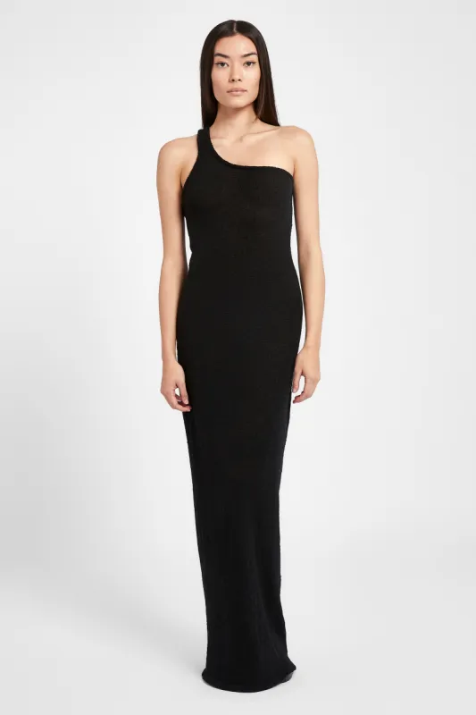 Crochet Knit Asymmetric Dress - Black sold by Because of Alice