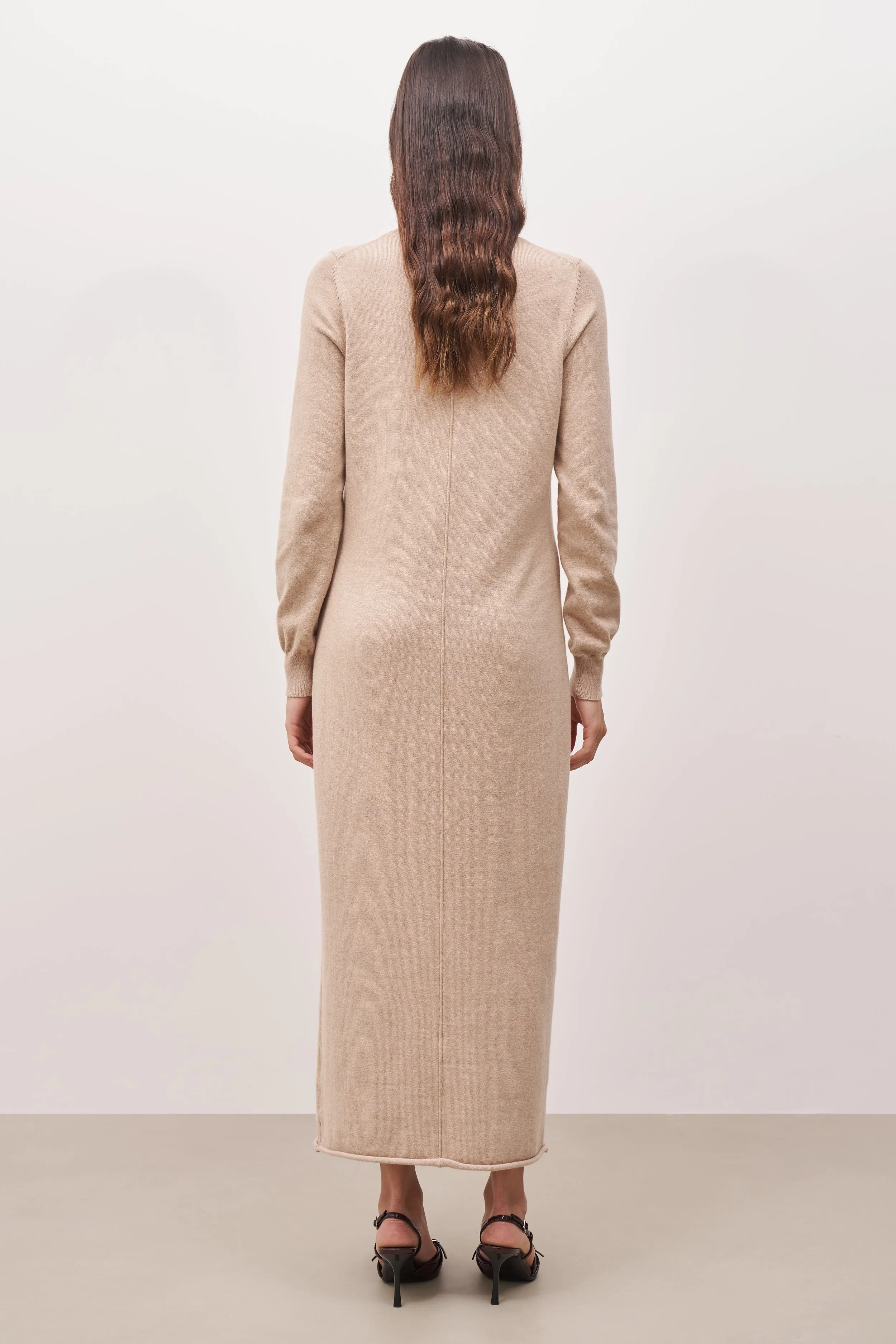 Cashmere Blend Column Maxi Dress - Birch sold by Because of Alice product image thumbnail 2