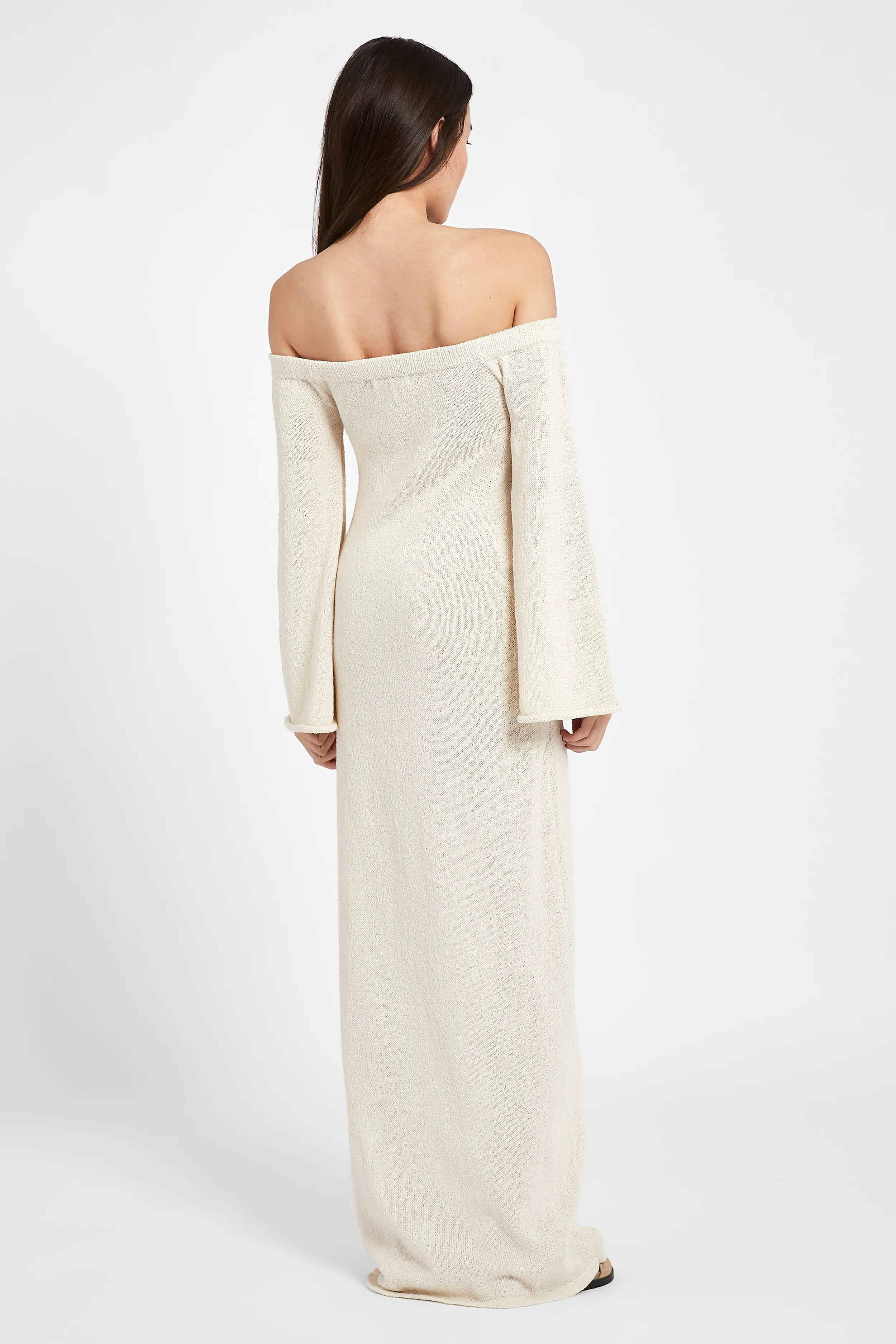 Crochet Knit Off Shoulder Maxi Dress - Cream sold by Because of Alice product image thumbnail 2