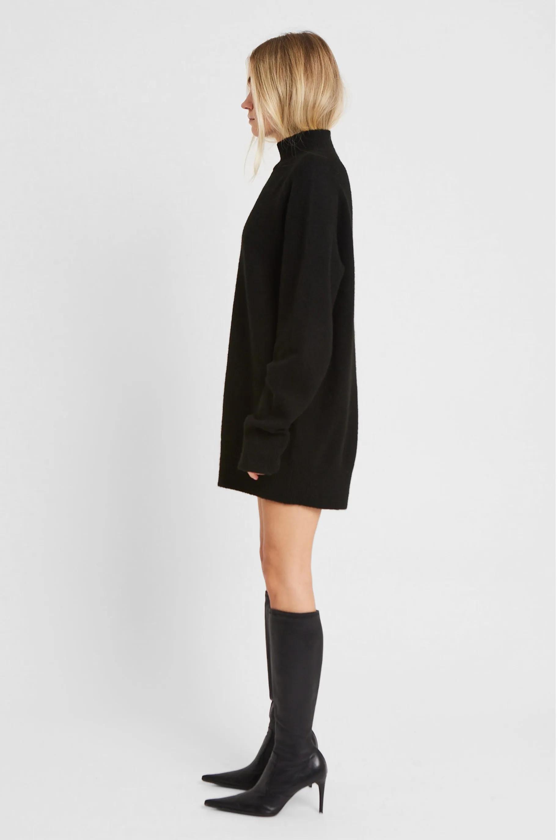 Soft Brushed High Neck Jumper Dress - Black sold by Because of Alice product image thumbnail 4