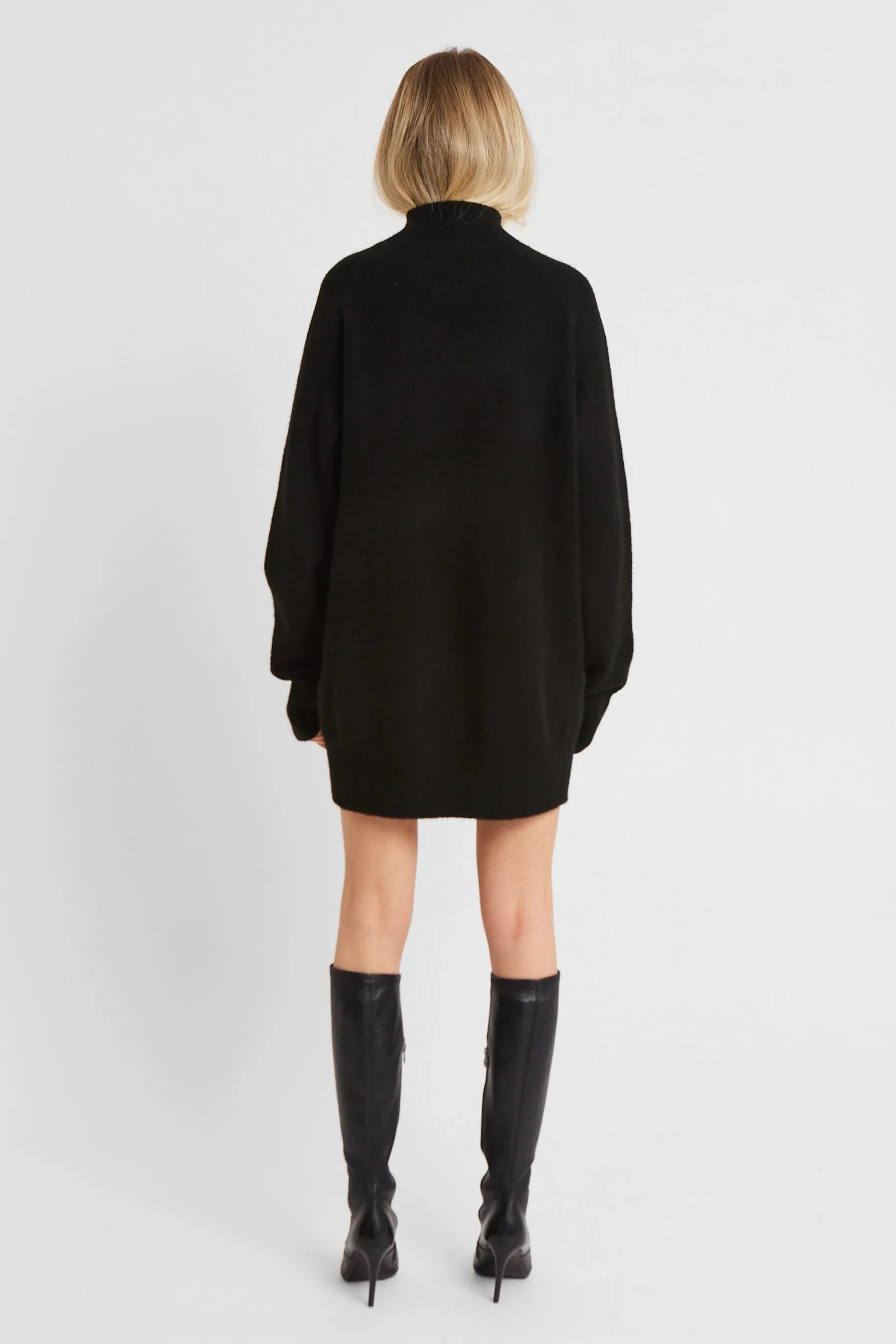 Soft Brushed High Neck Jumper Dress - Black sold by Because of Alice product image thumbnail 5