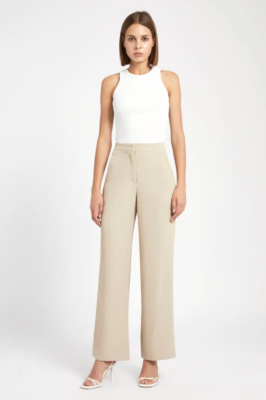Effortless Wide Leg Trousers - Fawn sold by Because of Alice