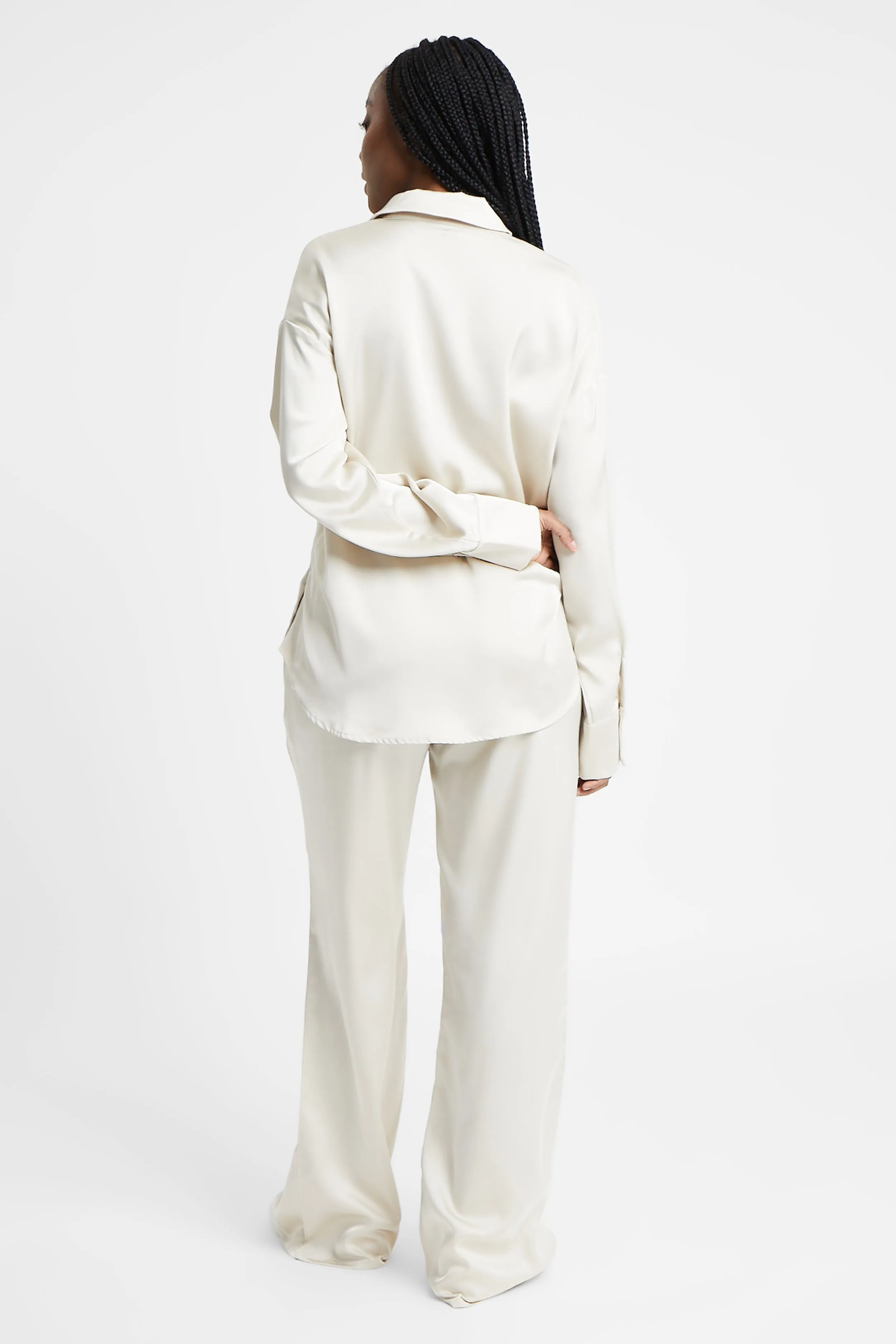 Relaxed Satin Shirt - Champagne sold by Because of Alice product image thumbnail 4