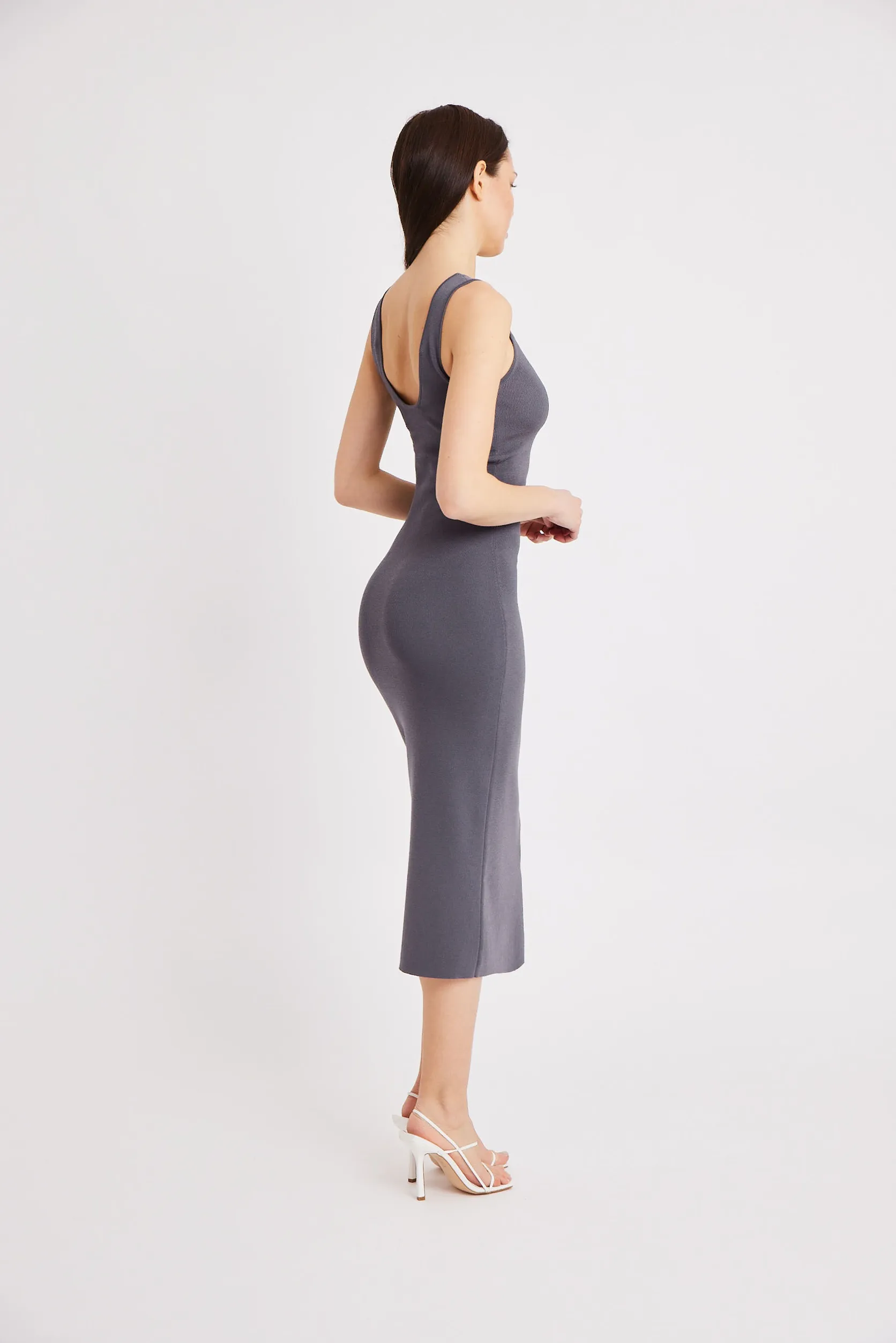 Scoop Neck Knit Midi Dress - Midnight Blue sold by Because of Alice product image thumbnail 4