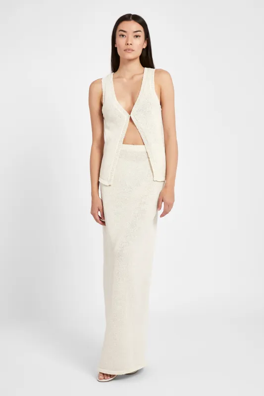 Crochet Knit Waistcoat - Cream sold by Because of Alice