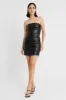 Ruched Leather Strapless Bodice - Black sold by Because of Alice
