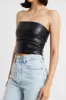 Ruched Leather Strapless Bodice - Black sold by Because of Alice