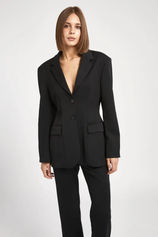 Hourglass Single Breasted Blazer - Black sold by Because of Alice