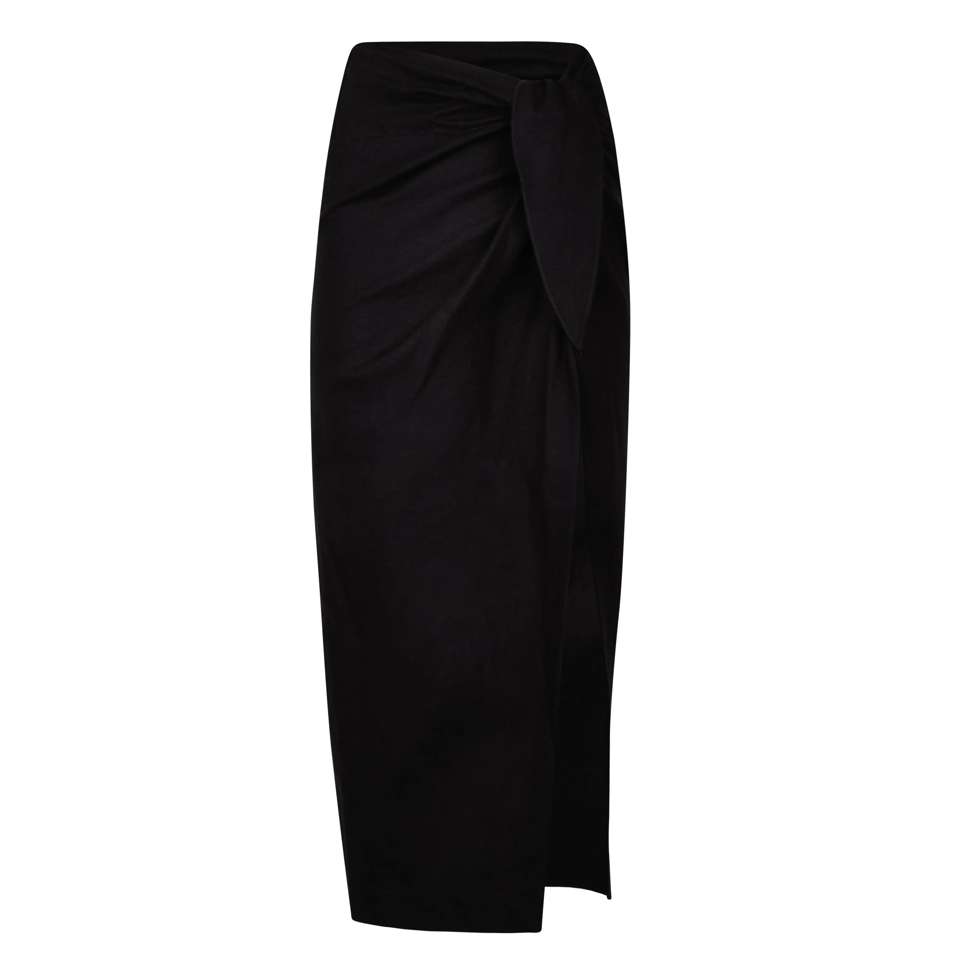 Linen Wrap Midi Skirt - Black sold by Because of Alice product image thumbnail 5