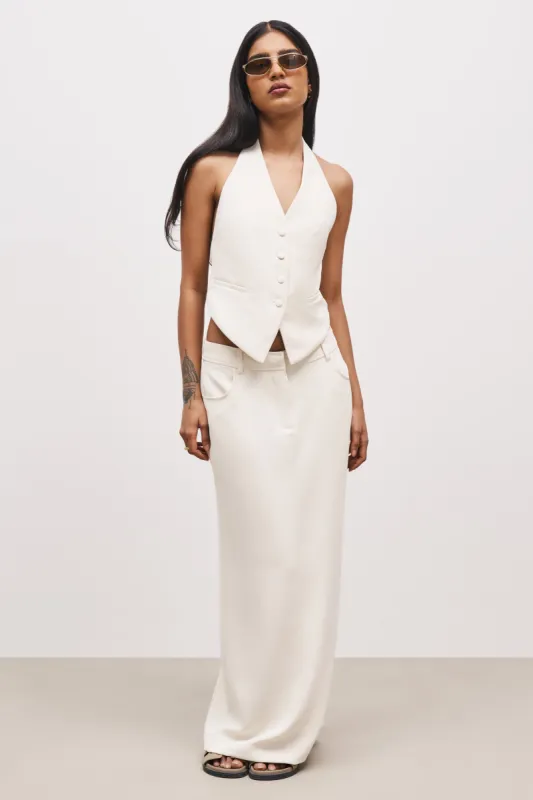 Mid Rise Effortless Maxi Skirt - Cream sold by Because of Alice