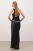 Satin Mid Rise Maxi Skirt - Black sold by Because of Alice