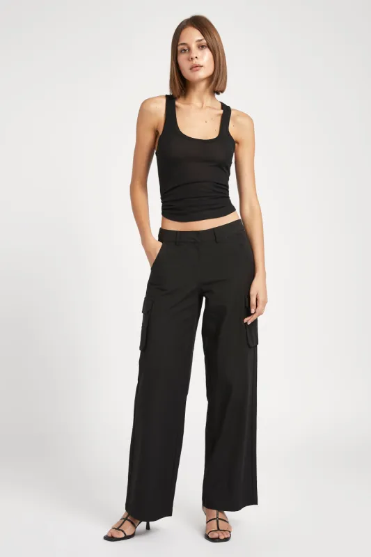Low Rise Cargo Trousers - Black sold by Because of Alice