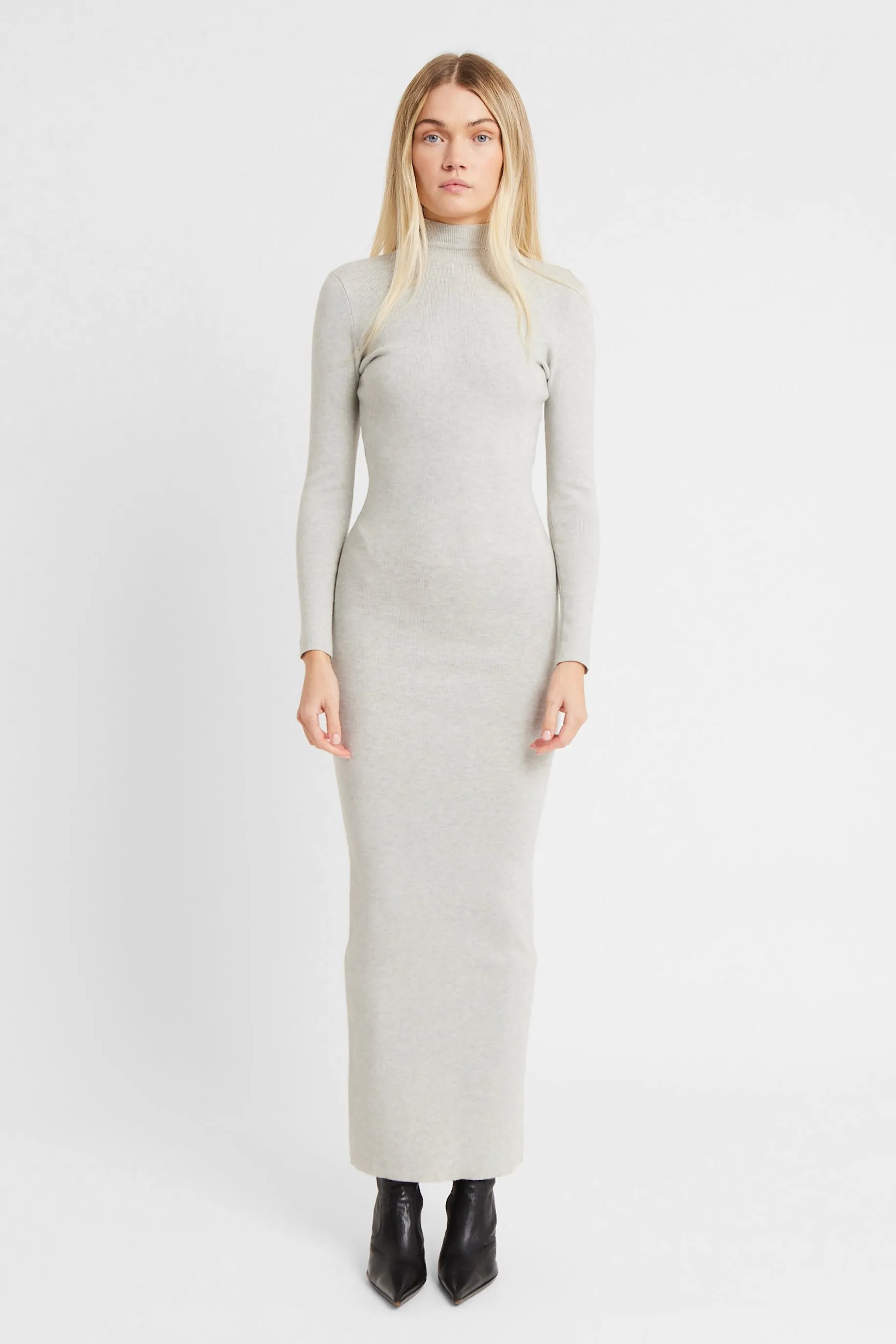 Fine Knit Maxi Dress - Grey Marl sold by Because of Alice