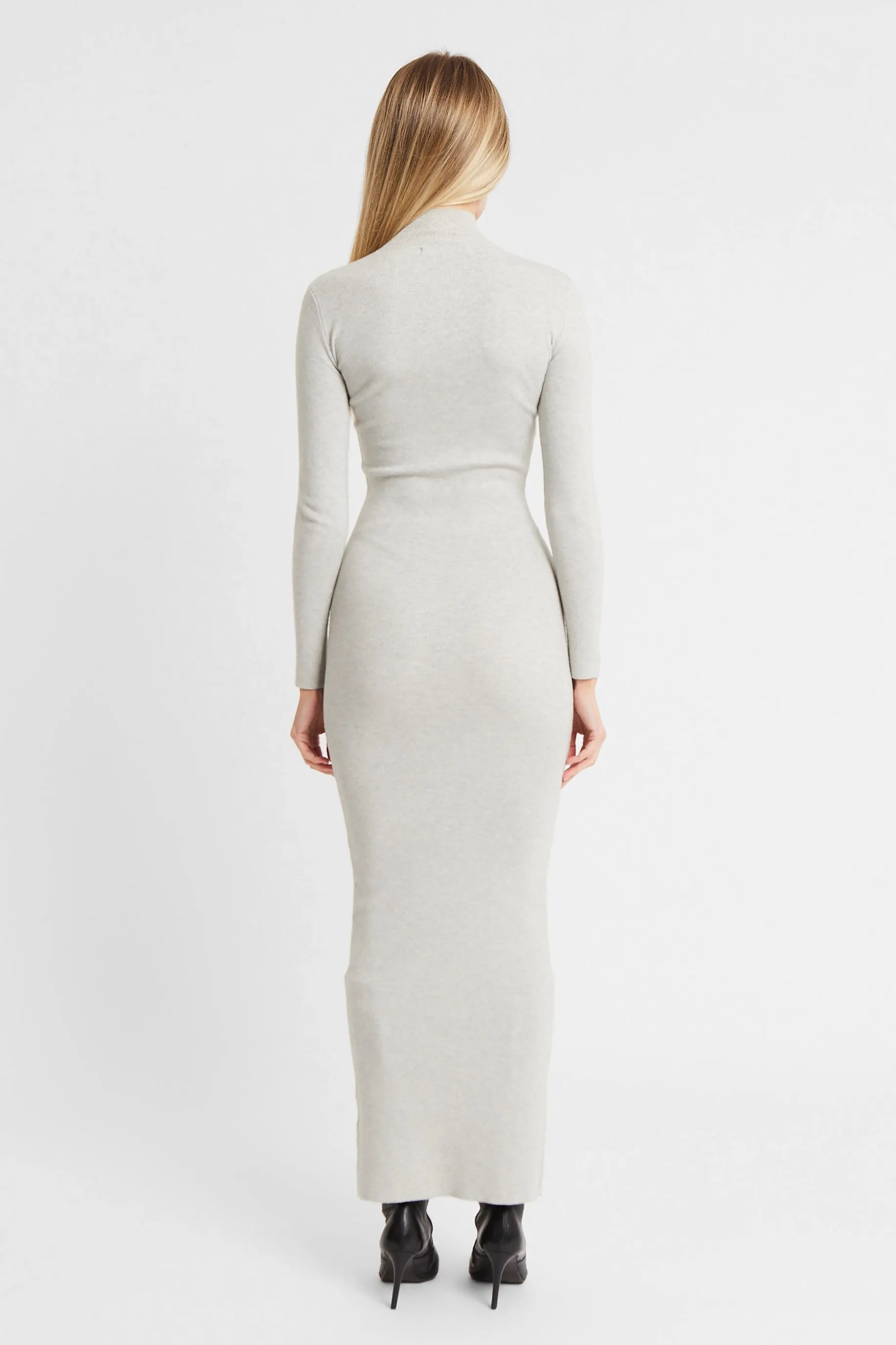 Fine Knit Maxi Dress - Grey Marl sold by Because of Alice product image thumbnail 5