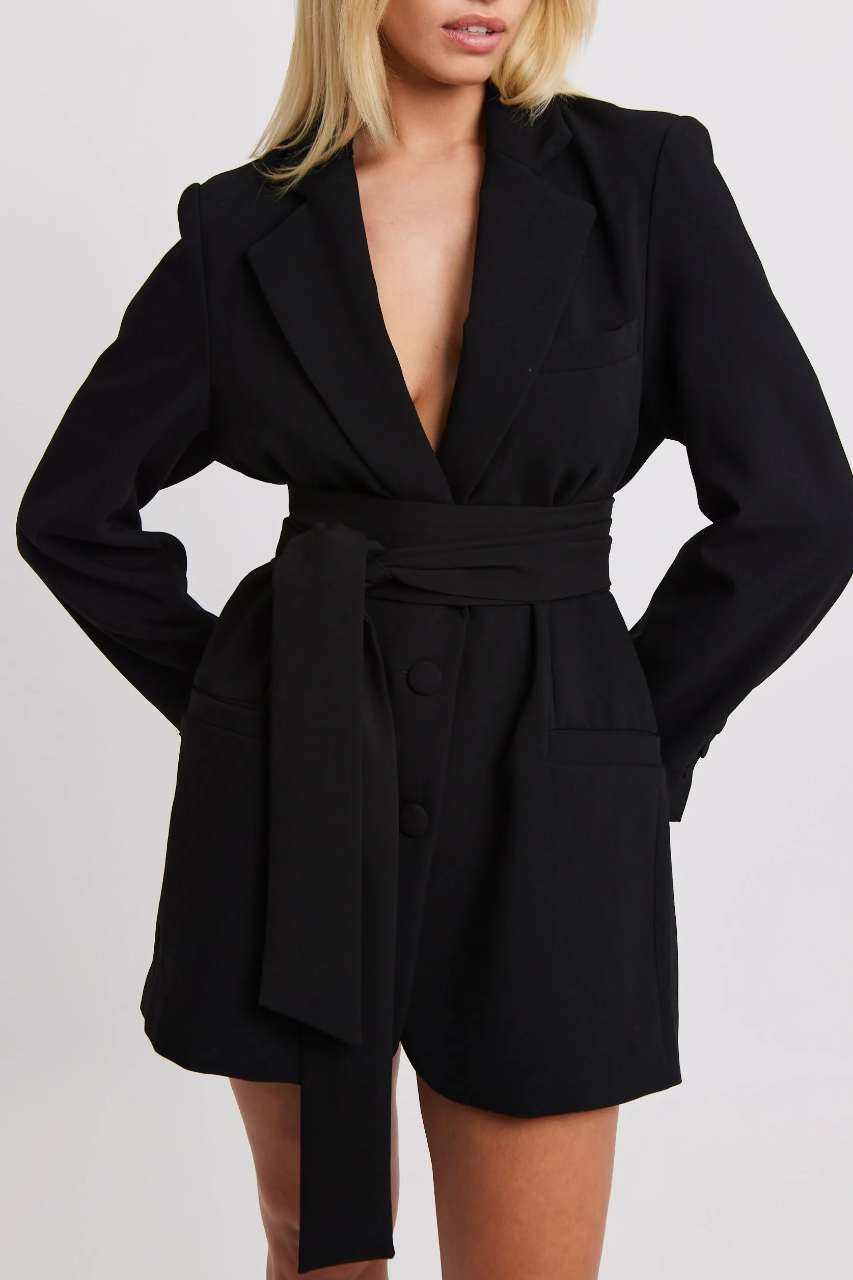 Blazer Dress With Belt - Black sold by Because of Alice product image thumbnail 3