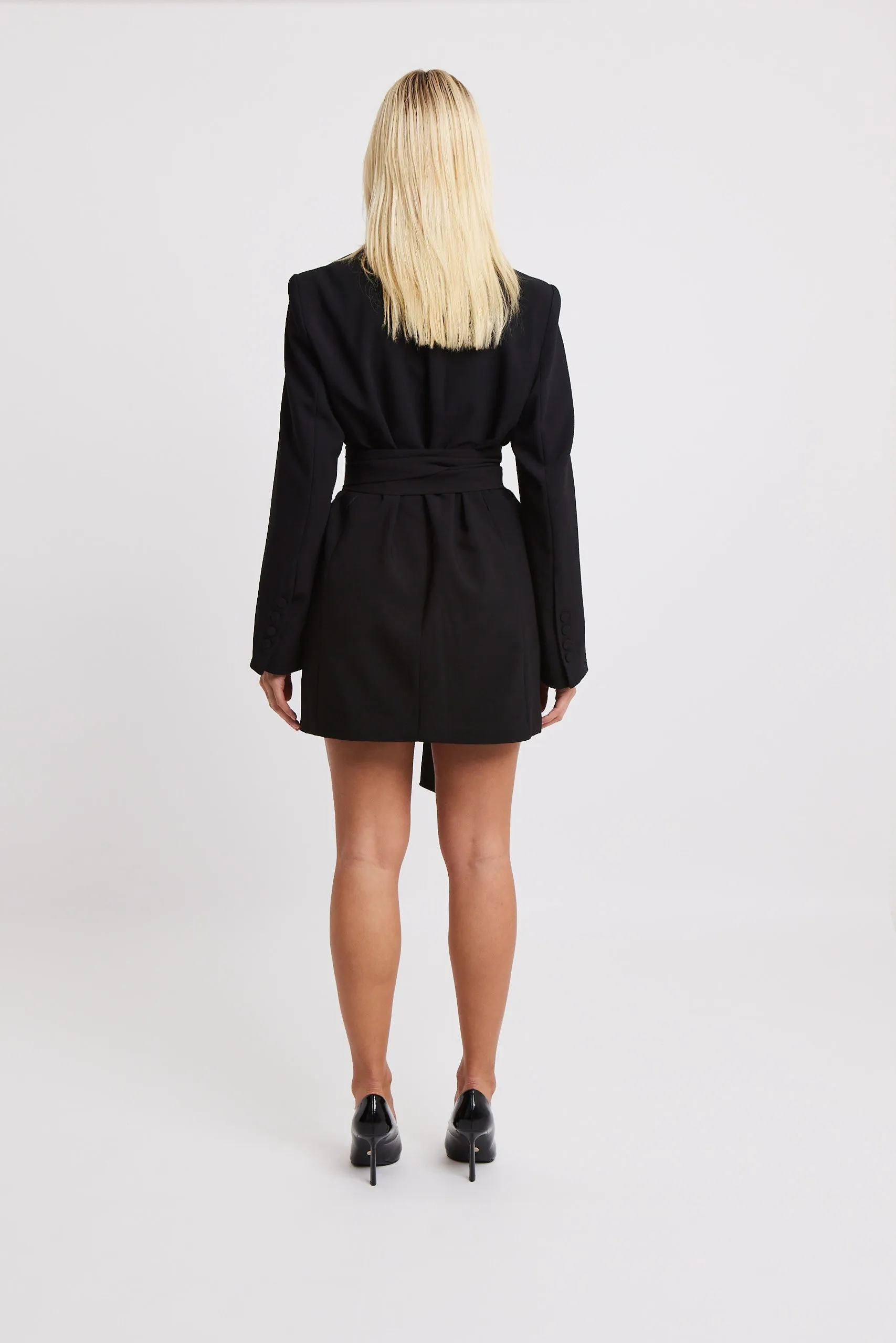 Blazer Dress With Belt - Black sold by Because of Alice product image thumbnail 5