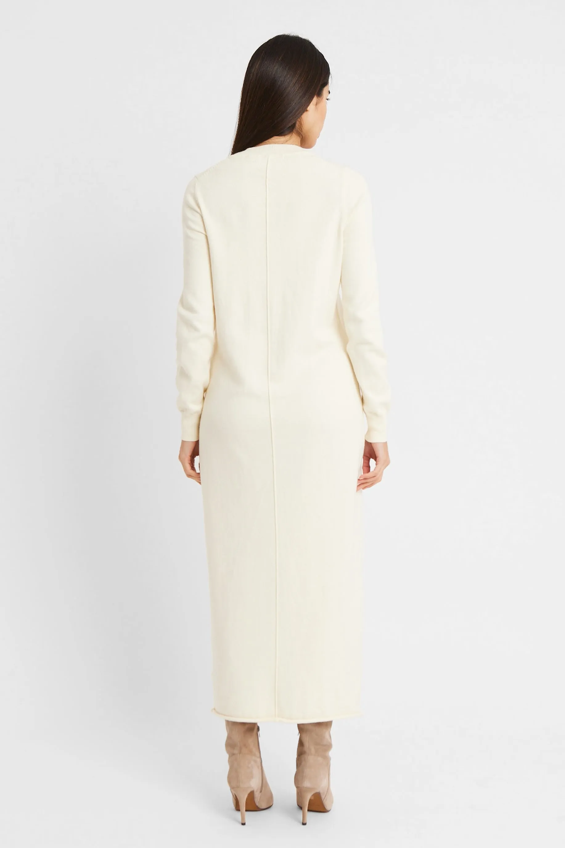 Cashmere Blend Column Maxi Dress - Cream sold by Because of Alice product image thumbnail 2