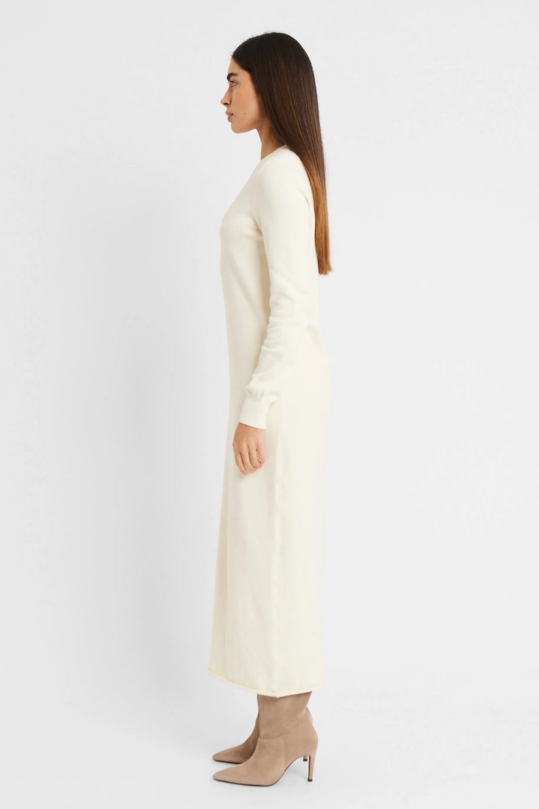 Cashmere Blend Column Maxi Dress - Cream sold by Because of Alice product image thumbnail 5