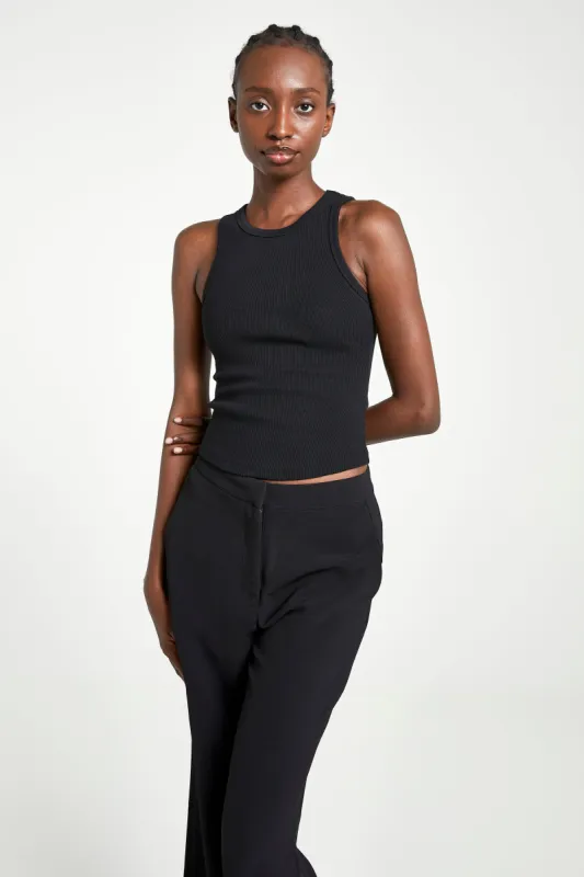 Heavy Ribbed Racer Top - Black sold by Because of Alice