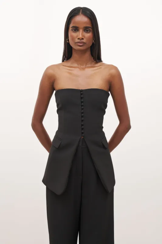 Strapless Peplum Bodice - Black sold by Because of Alice