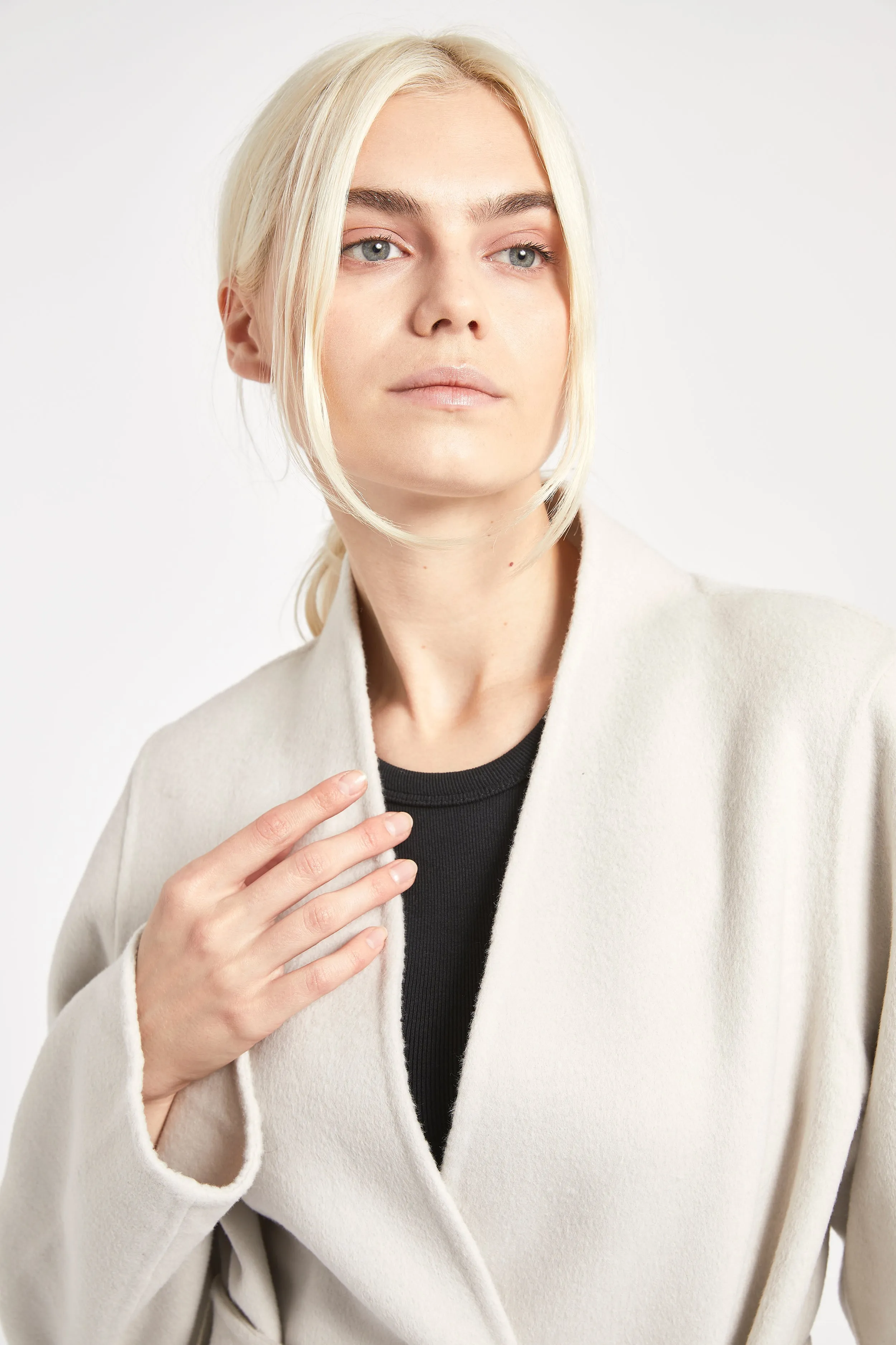 Double Faced Wool Cocoon Coat - Ecru sold by Because of Alice product image thumbnail 4