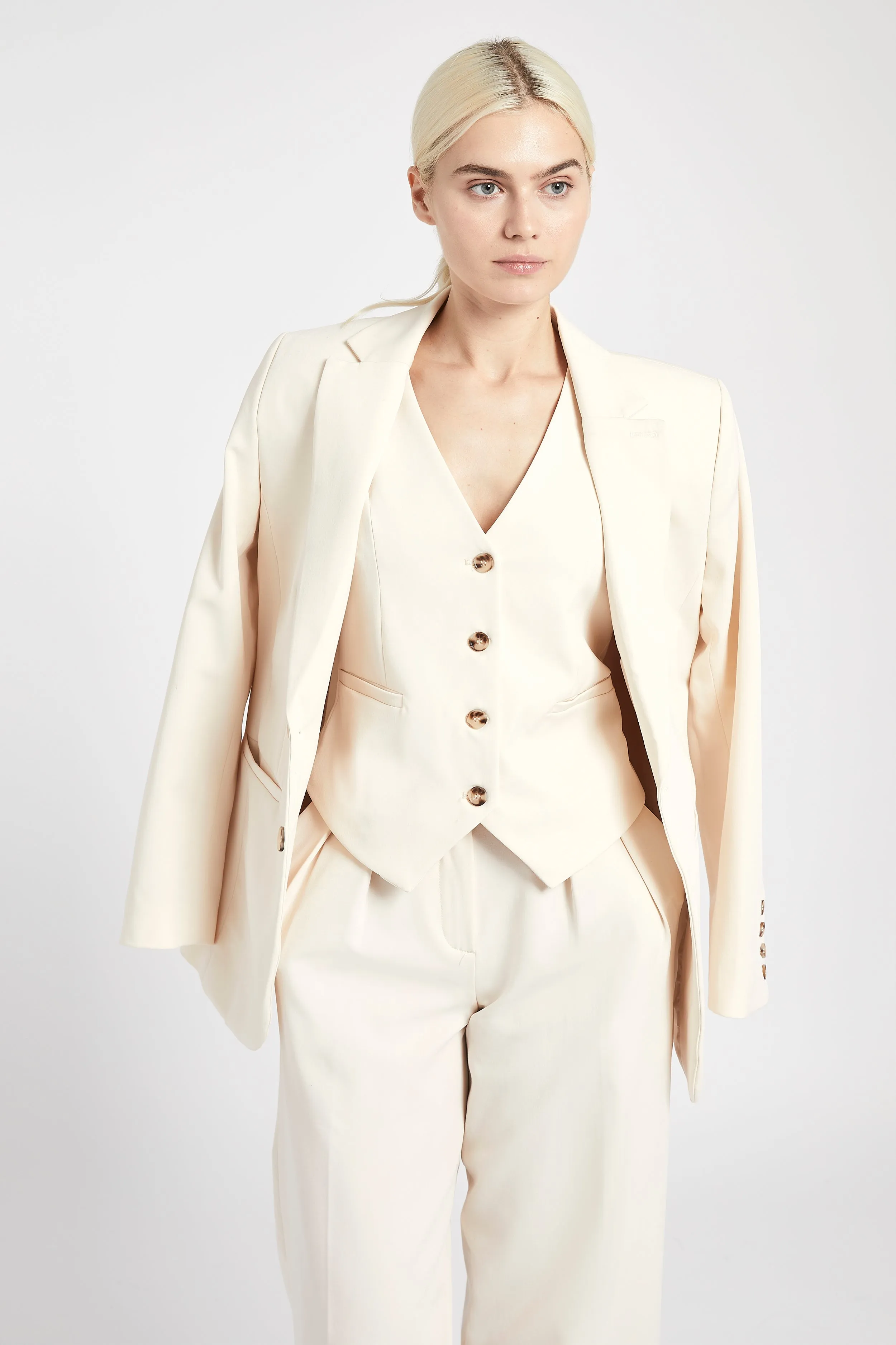 Oversized Dad Blazer - Ecru sold by Because of Alice product image thumbnail 4