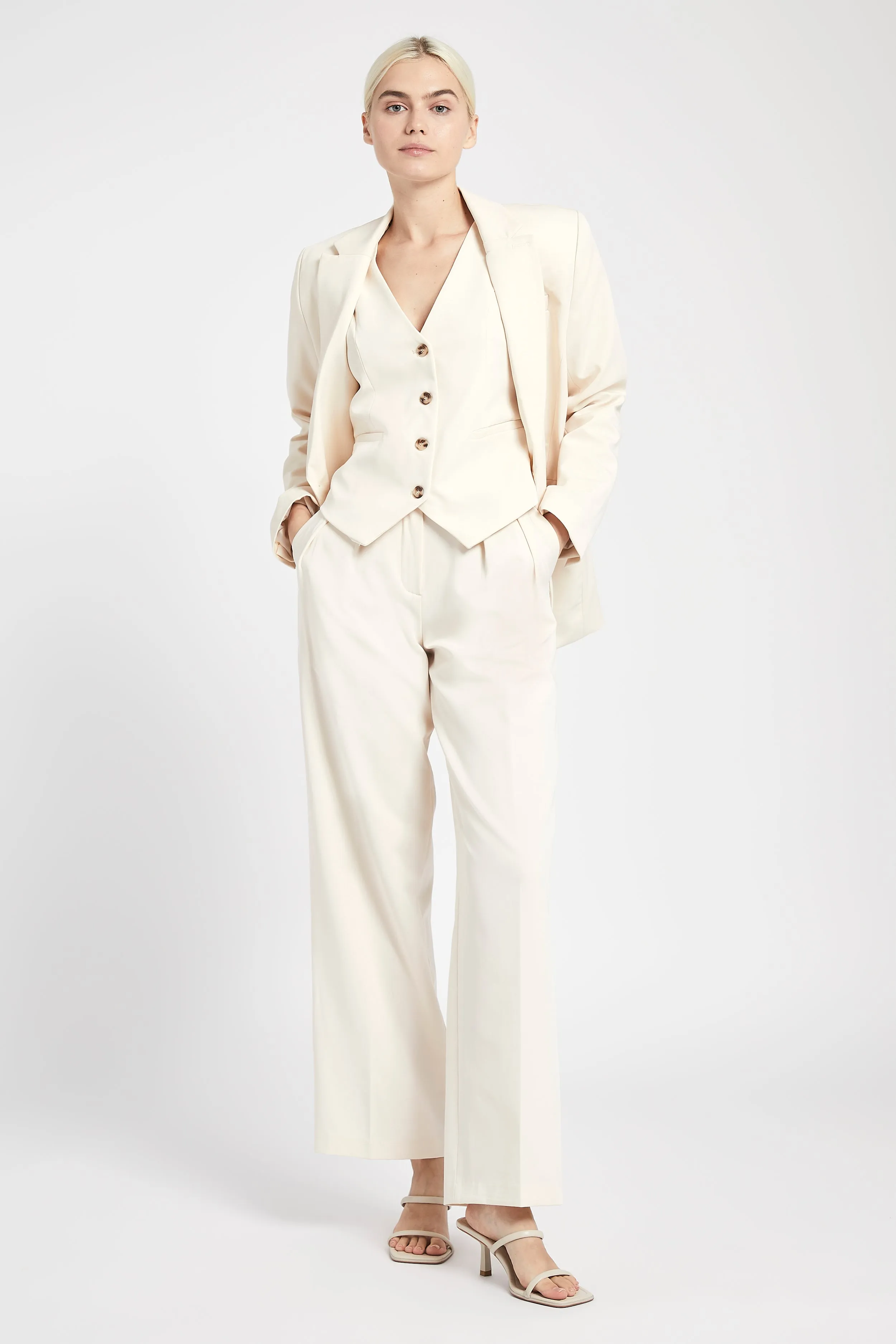 Oversized Dad Blazer - Ecru sold by Because of Alice product image thumbnail 3