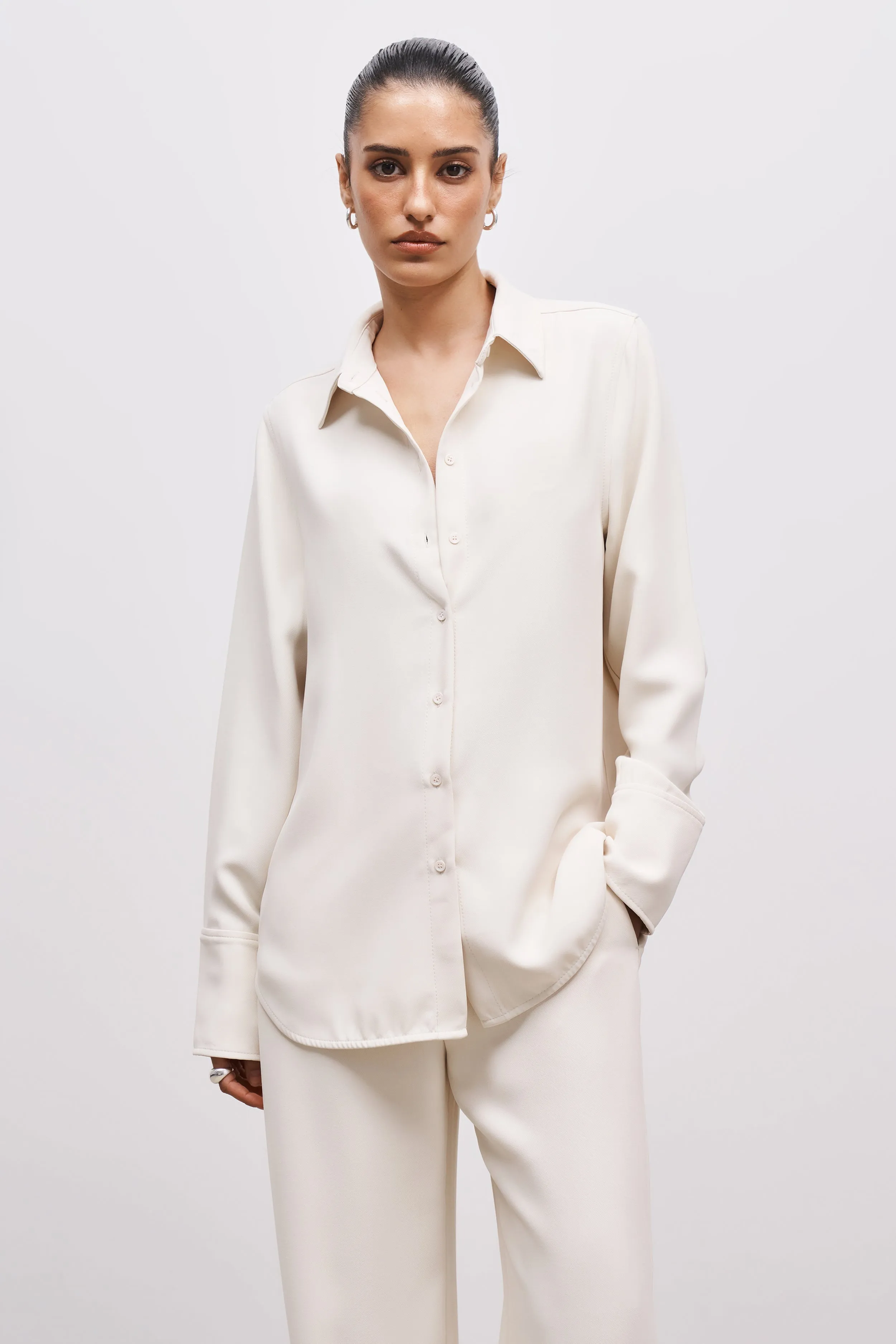 Effortless Oversized Shirt - Cream sold by Because of Alice