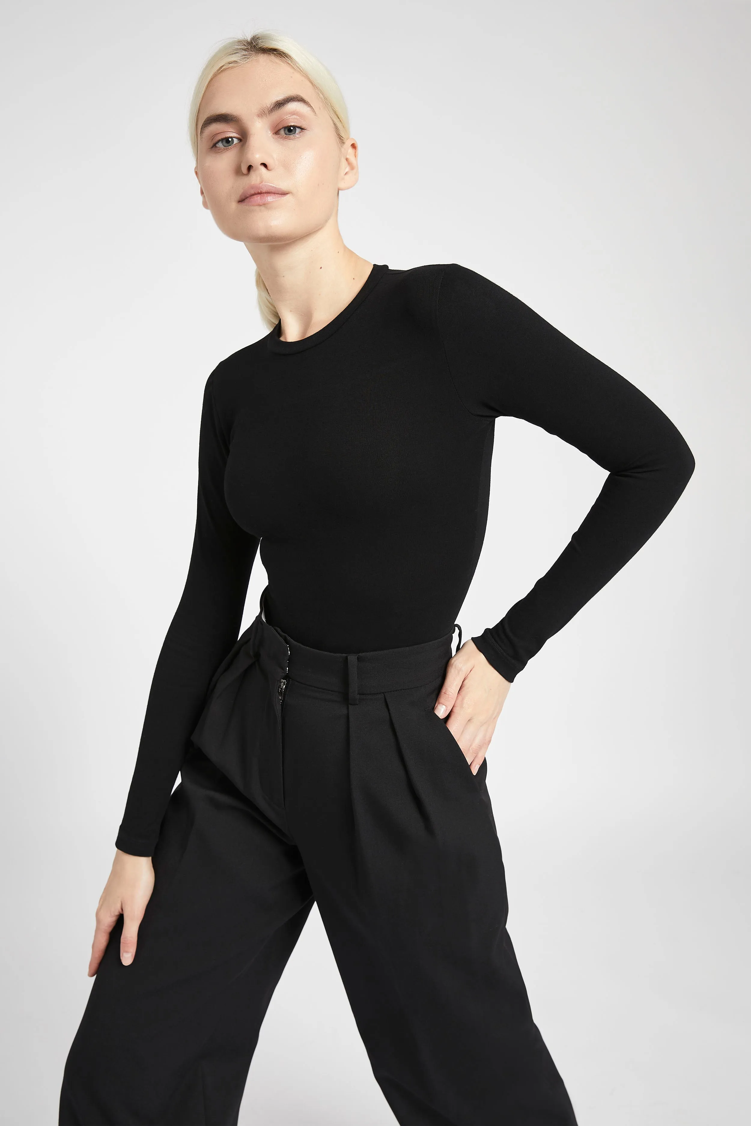 Cotton Longsleeve Bodysuit - Black sold by Because of Alice product image thumbnail 3