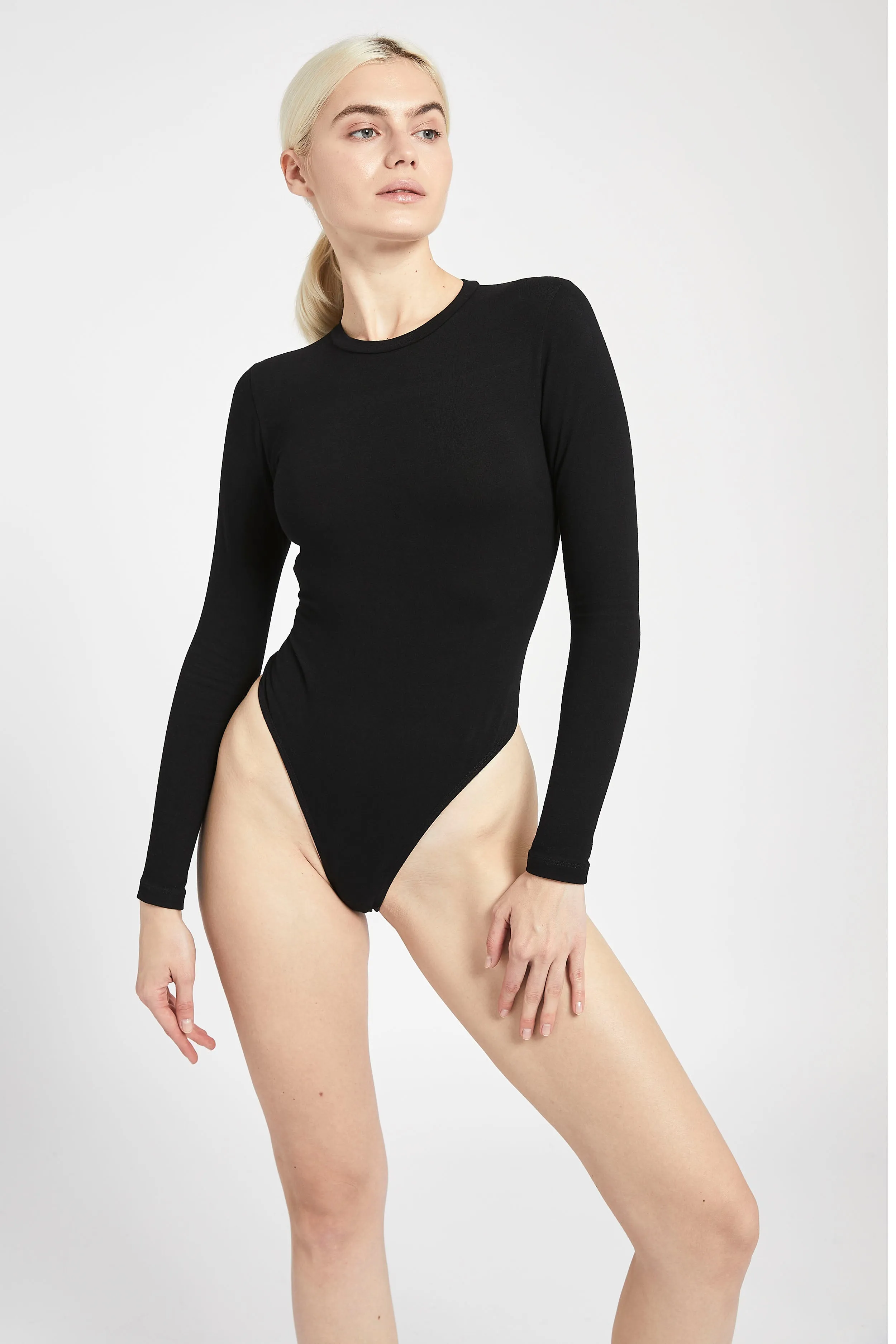 Cotton Longsleeve Bodysuit - Black sold by Because of Alice