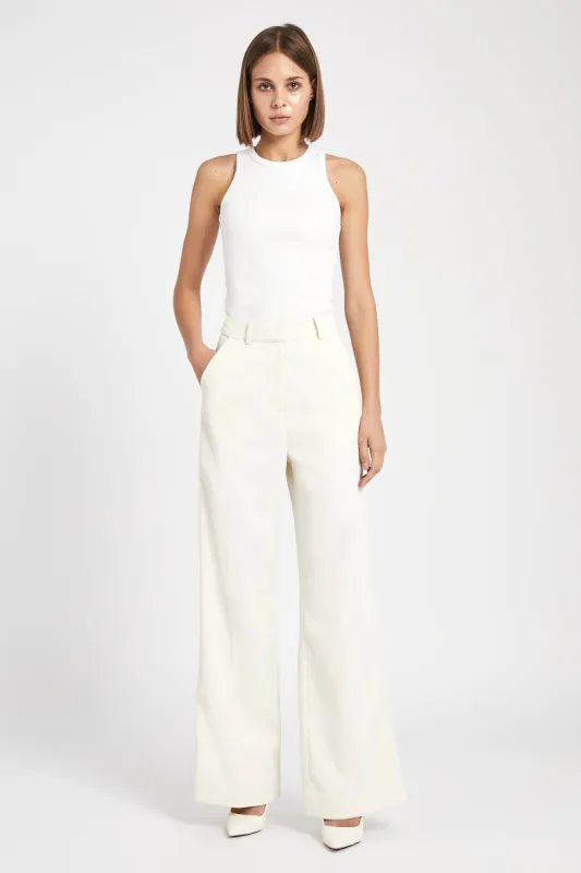 Relaxed Straight Leg Trousers - Cream sold by Because of Alice