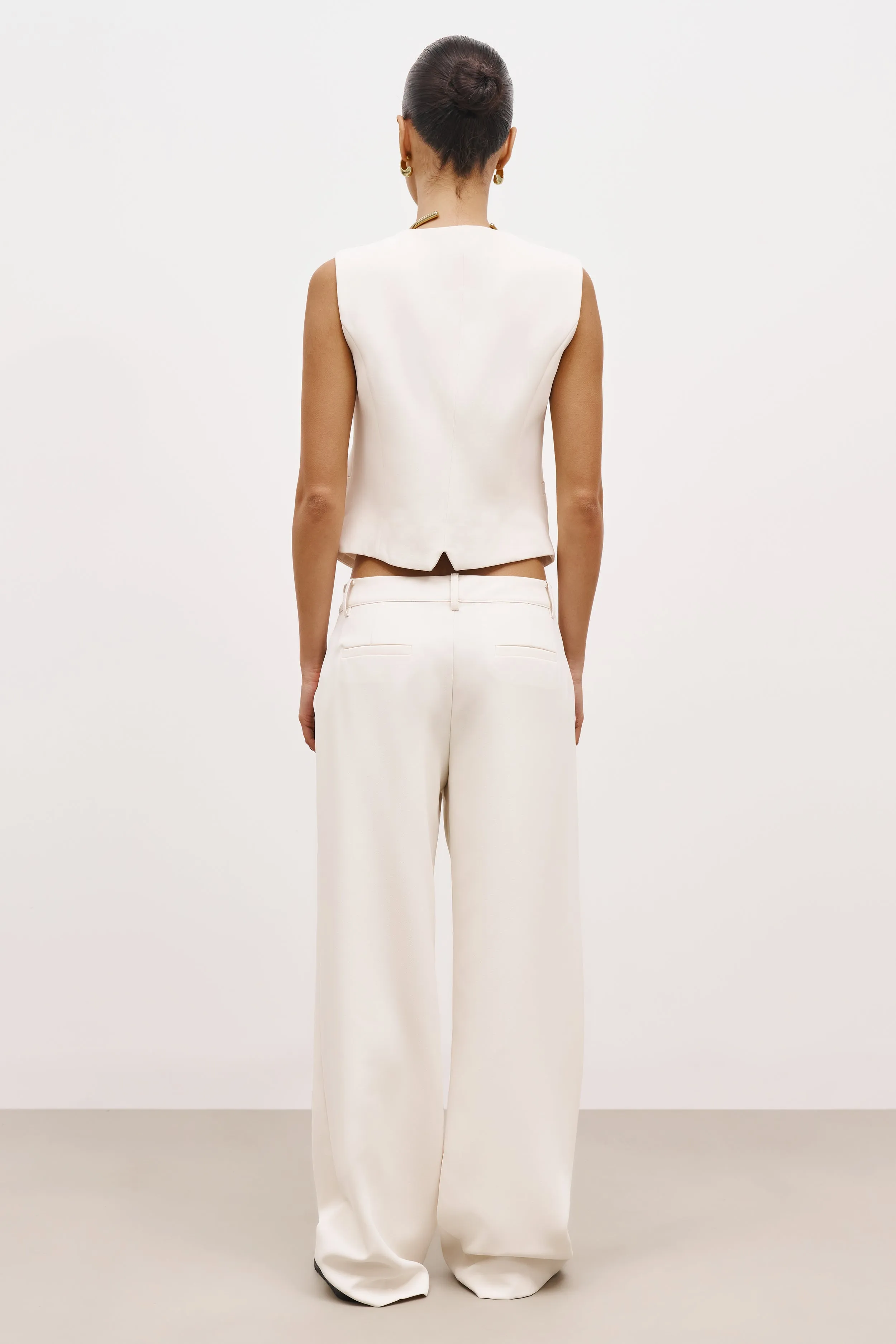 Draped Mid Rise Trousers - Cream sold by Because of Alice product image thumbnail 2