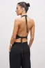 Backless Halter Waistcoat - Black sold by Because of Alice