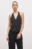 Backless Halter Waistcoat - Black sold by Because of Alice