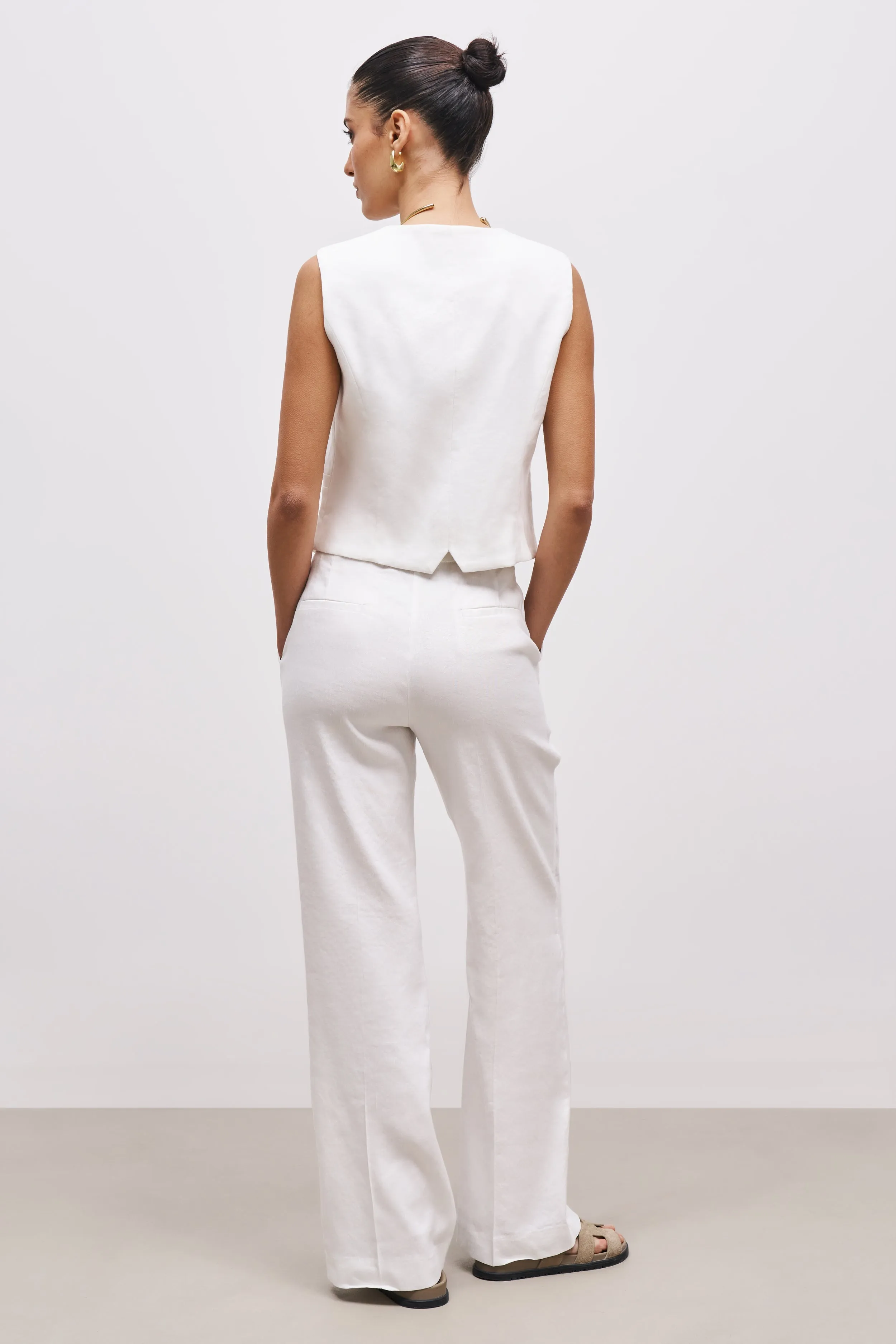Tailored Linen Trousers - White sold by Because of Alice product image thumbnail 2