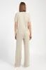 Ribbed Knit Wide Leg Trousers - Stone sold by Because of Alice